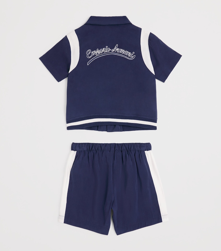 Emporio Armani Kids Logo Shirt and Shorts Set (3-36 Months) Dress Blues Image 2
