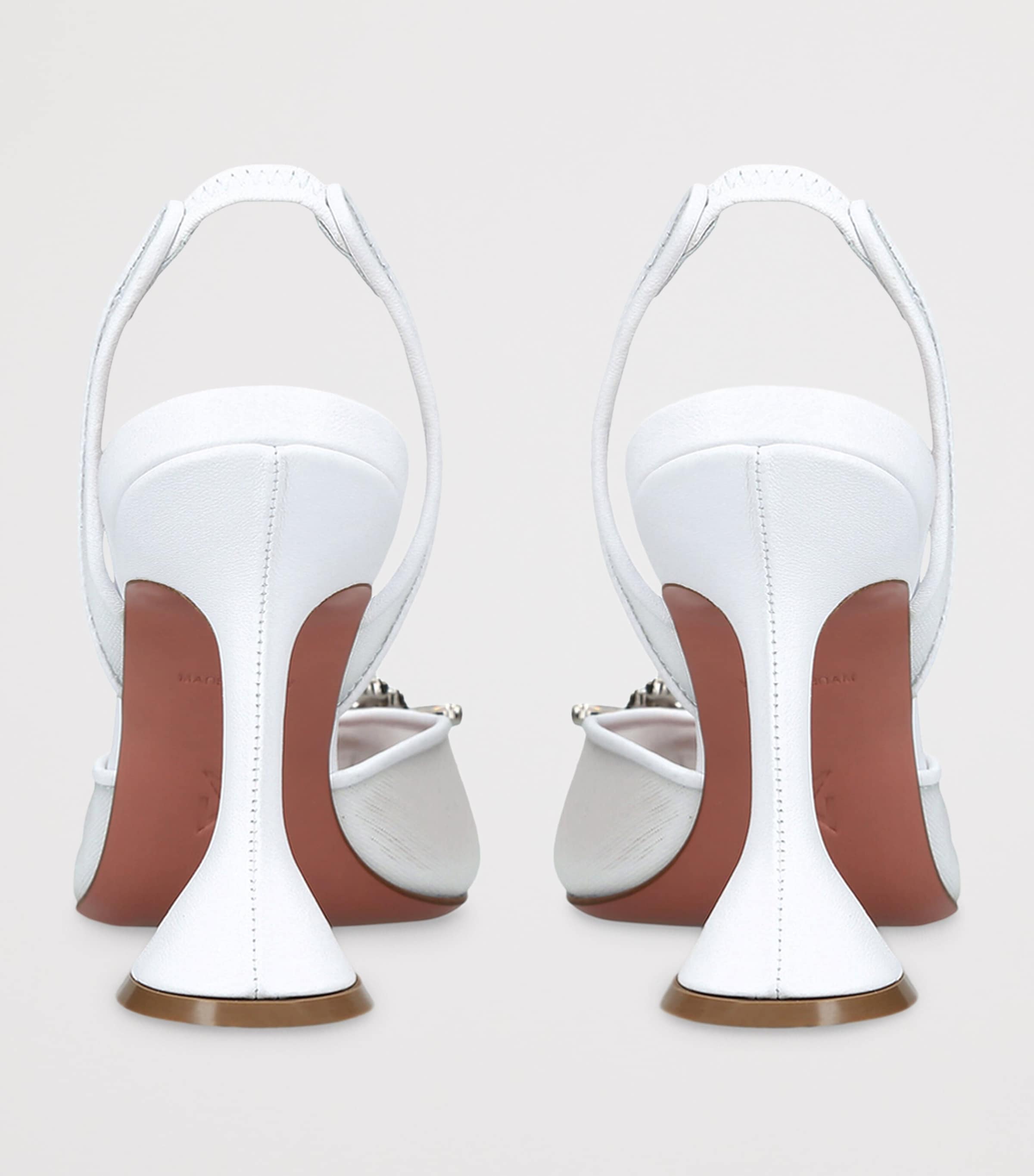 Amina Muaddi Mesh Begum Slingback Pumps 95 White Image 2