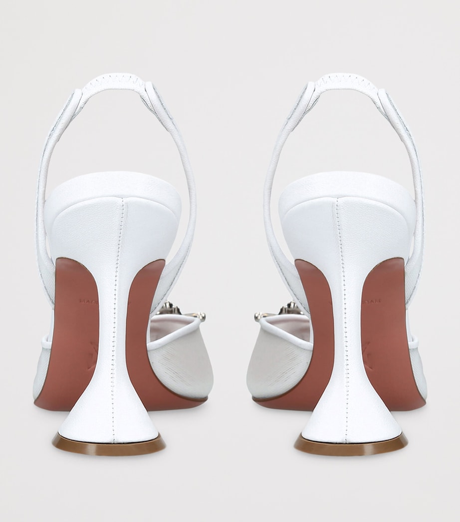 Amina Muaddi Mesh Begum Slingback Pumps 95 White Image 2