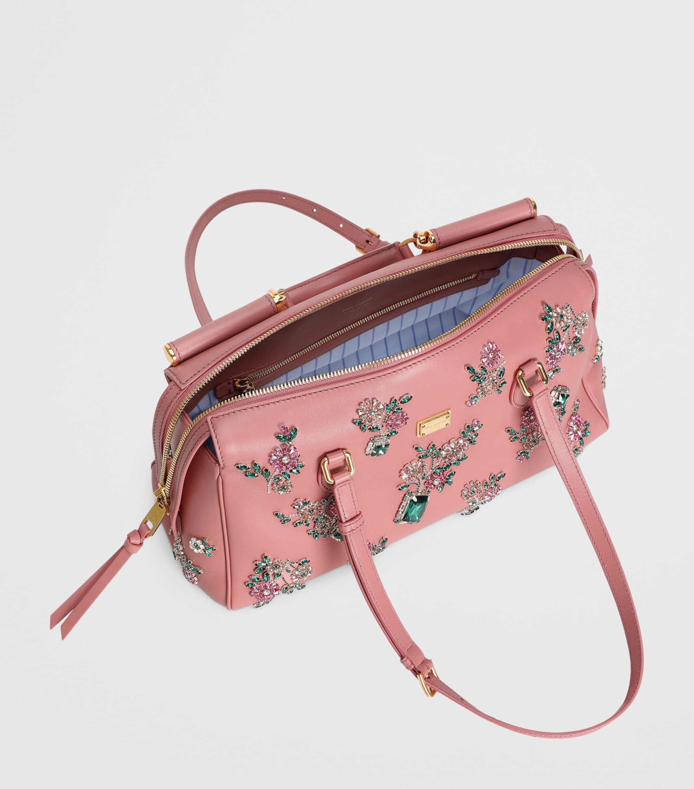 Dolce&Gabbana Calfskin Embellished Vittoria Shoulder Bag Multicolo Image 5