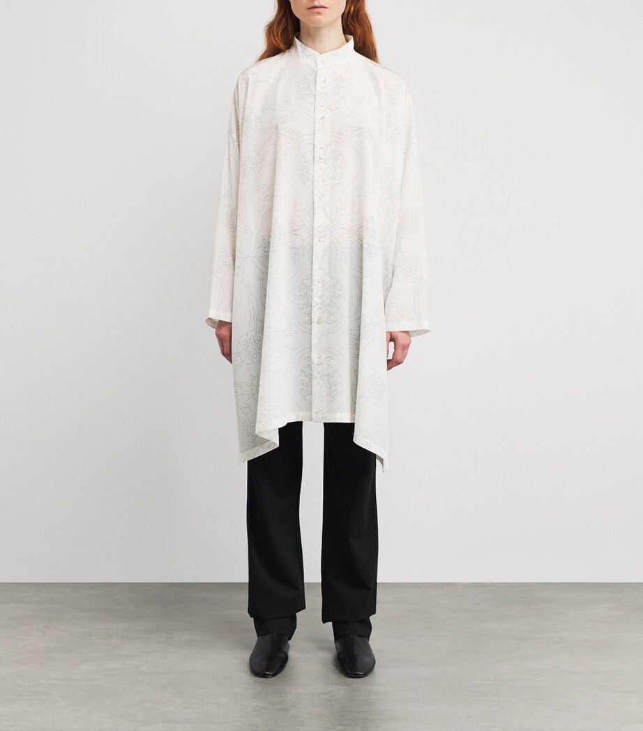 Silk Wide A-Line Shirt PENCIL Image 3