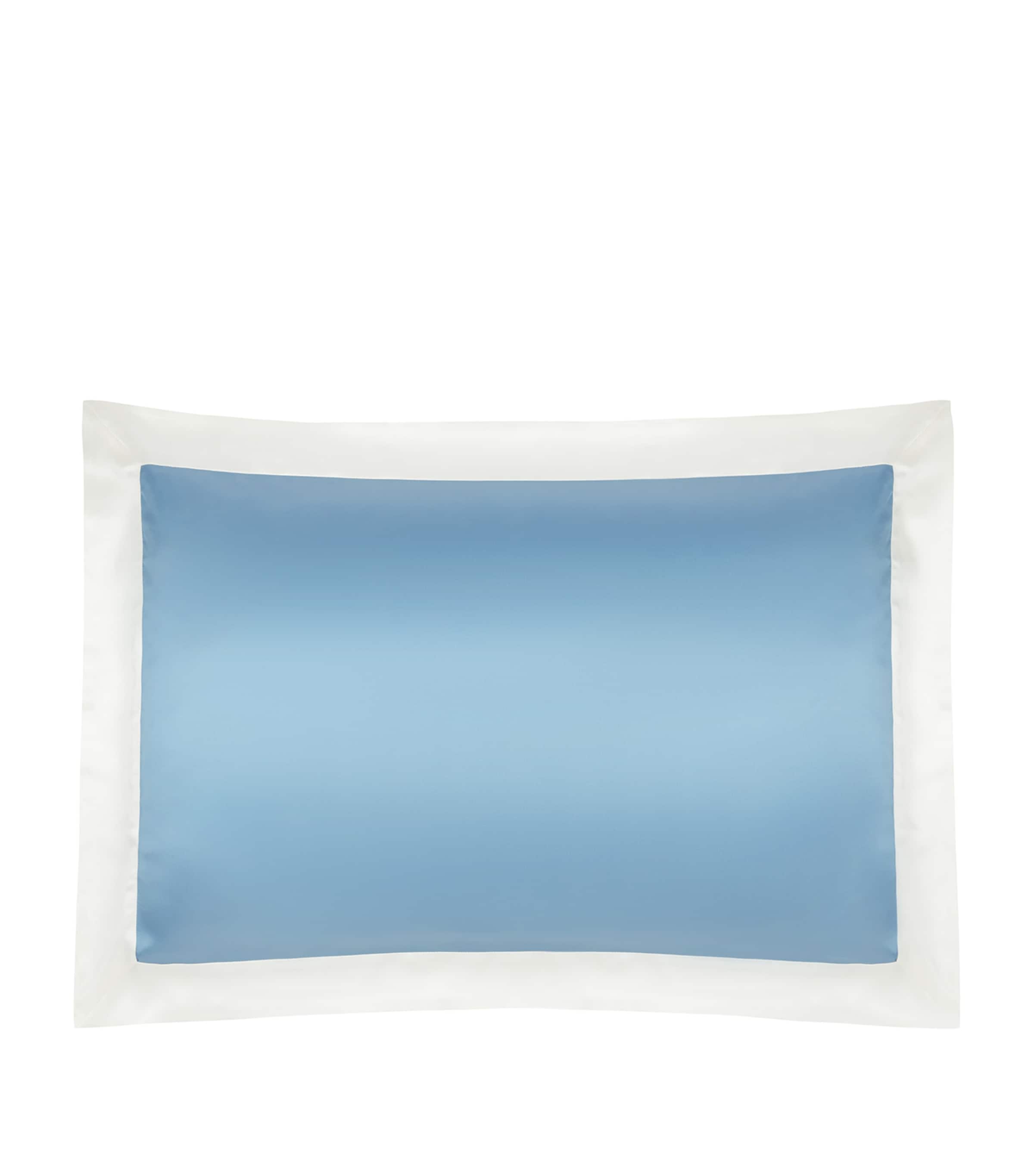 Silk King Pillowcase (50cm x 90cm) SMMRHLL BLUE & IVORY Image 1