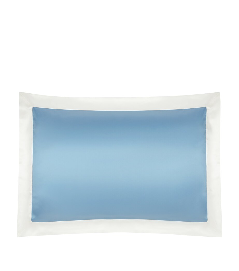 Silk King Pillowcase (50cm x 90cm) SMMRHLL BLUE & IVORY Image 1