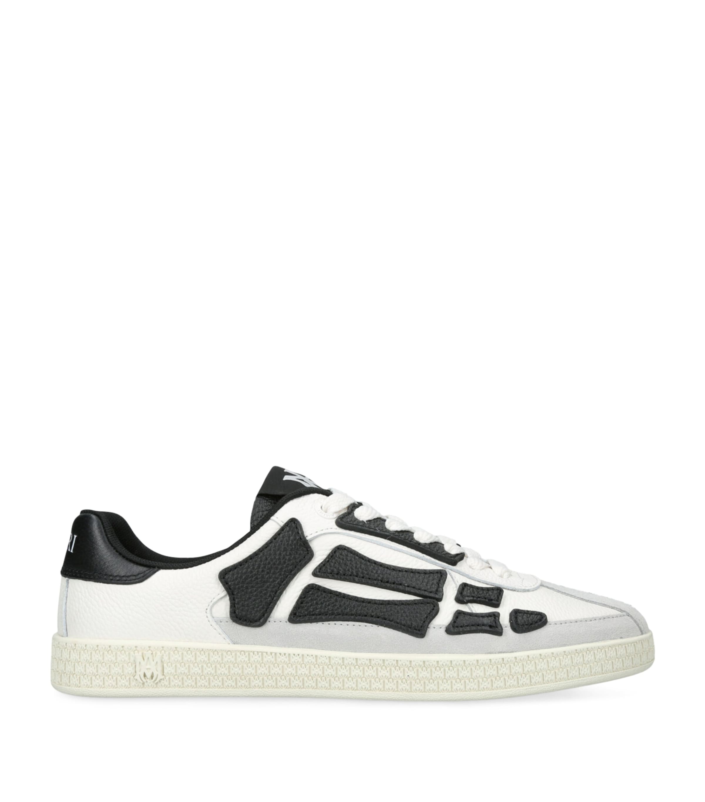 AMIRI Leather Pacific Bones Sneakers White/blk Image 1