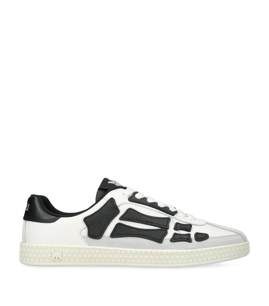 AMIRI Leather Pacific Bones Sneakers White/blk Image 1