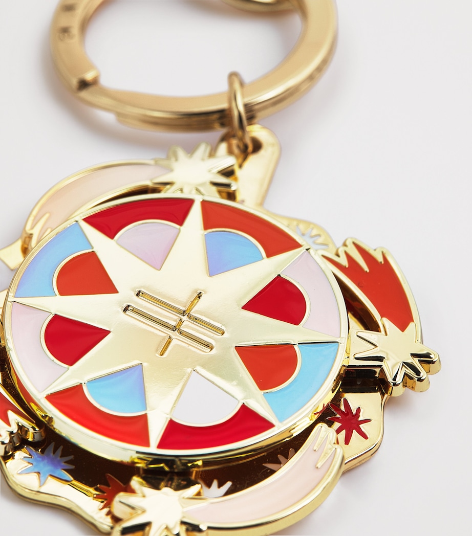 Harrods Spinning Star Keyring Gold Image 3