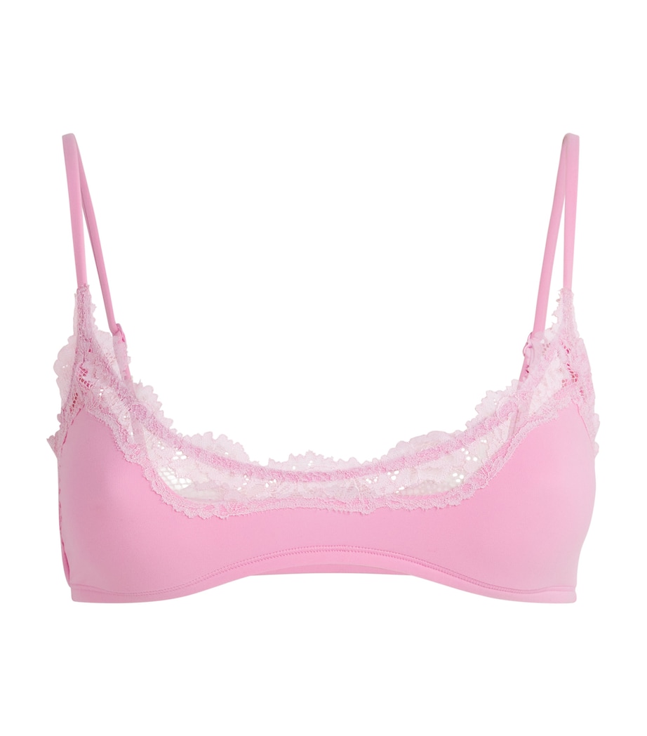 Lace-Trim Fits Everybody Scoop-Neck Bralette BUBBLEGUM TONAL Image 1