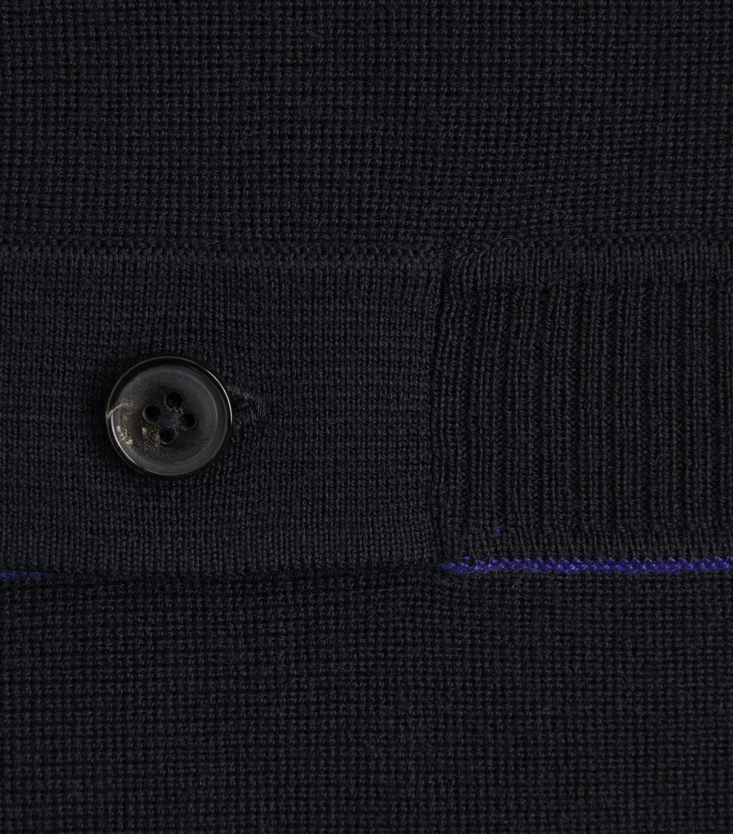 Paul Smith Mens Merino Henley Sweater Dark Navy Image 6