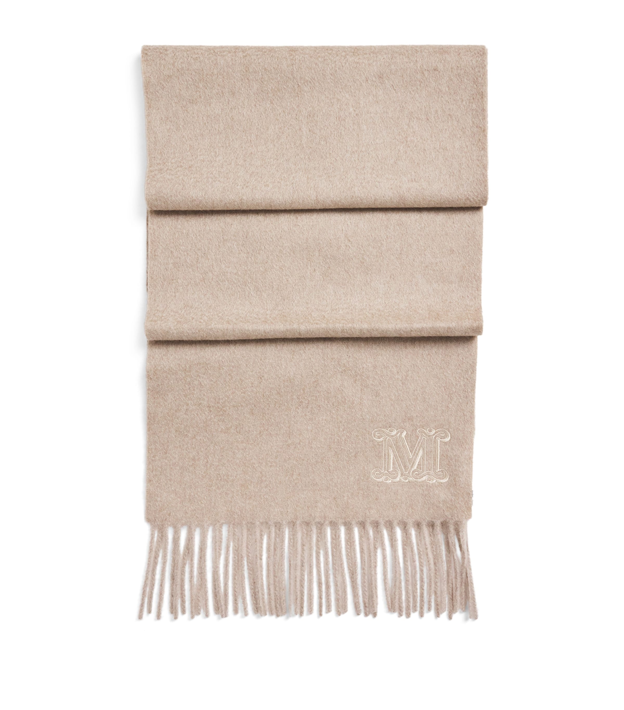 Cashmere Monogram Scarf BEIGE Image 1