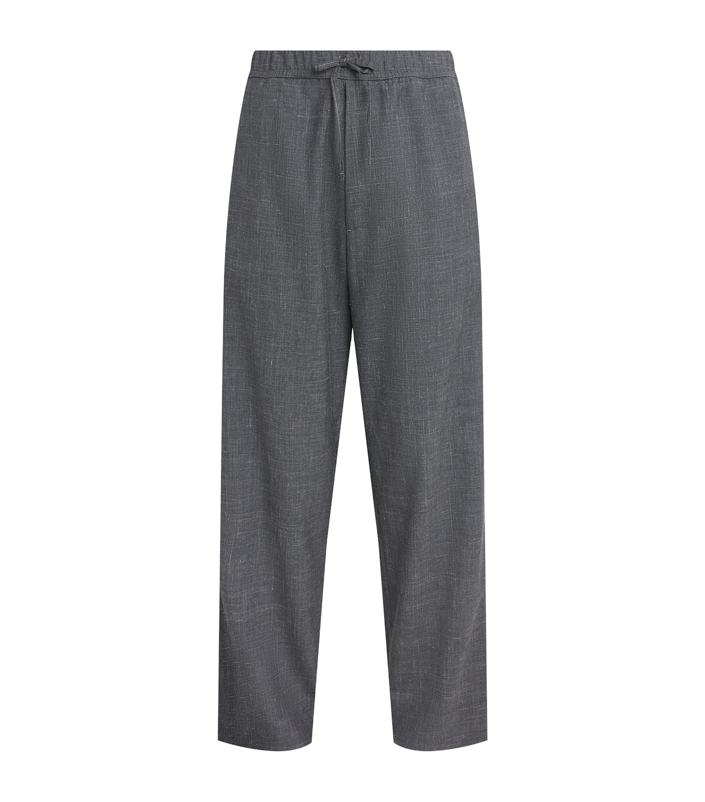 Officine Generale Mens Organic Cotton Drawstring Nilson Trousers Midgrey/ecru Image 1
