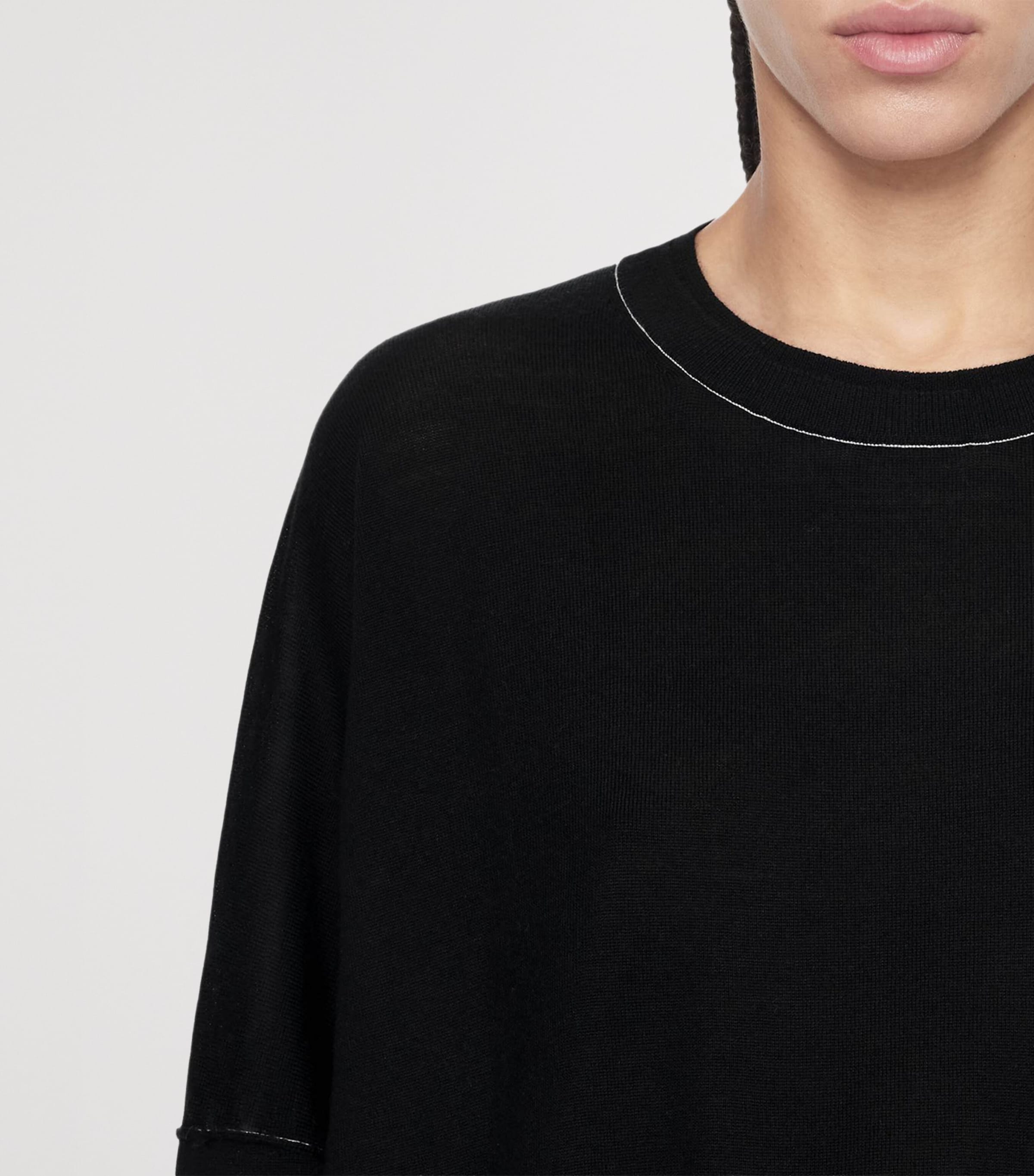 AllSaints Womens Merino Wool Asymmetric Martel Sweater Black Image 4