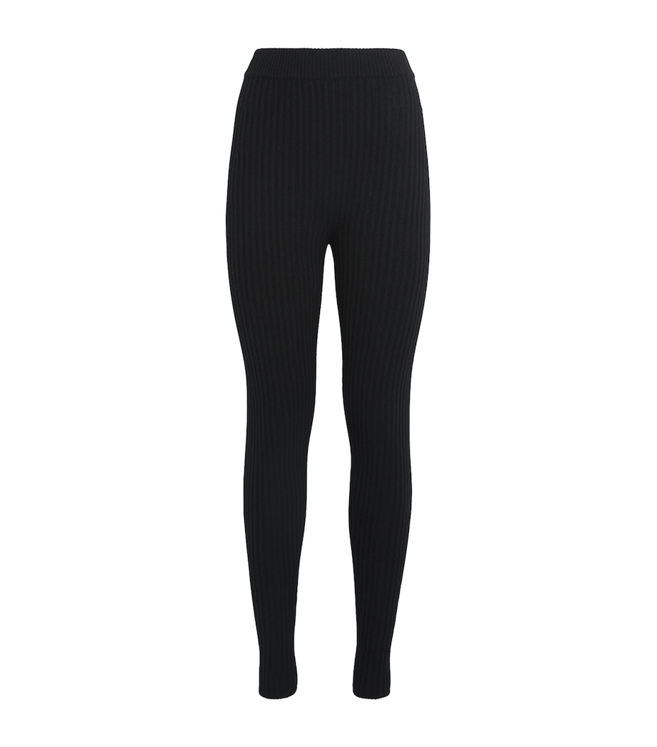 Wool-Blend Rib-Knit Leggings BLACK Image 1
