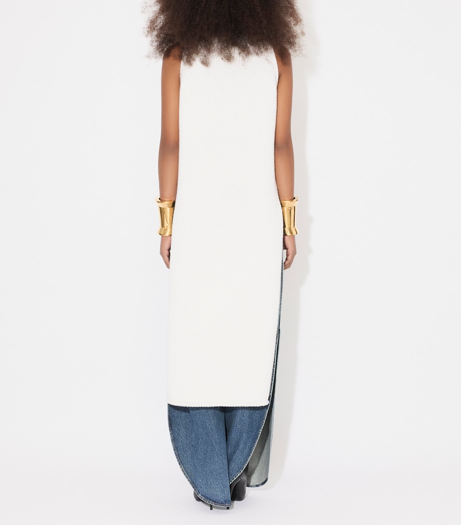 Side-Slit Round-Leg Jeans BLEU VINTAGE Image 3