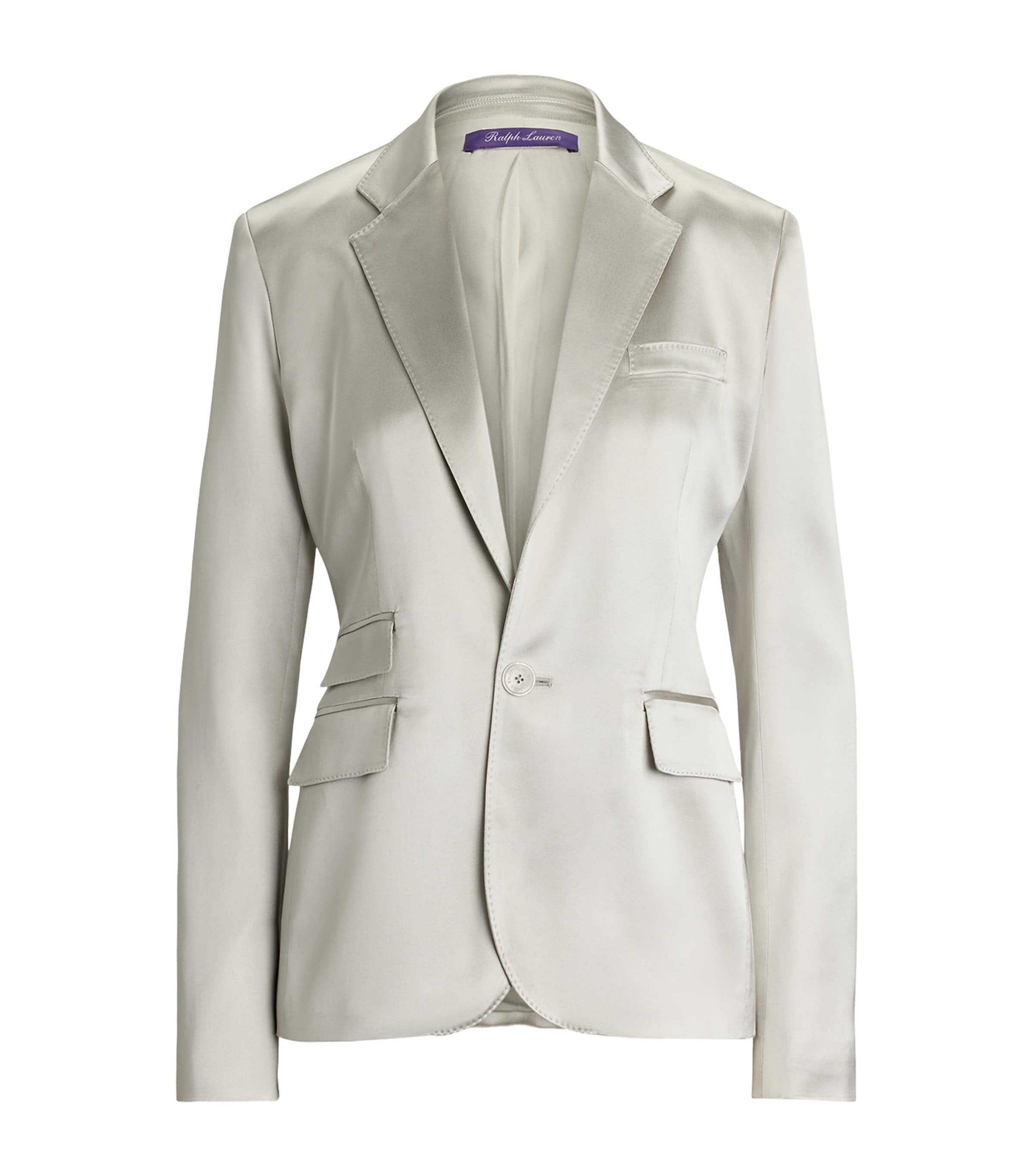 Ralph Lauren Parker Satin-finish Tailored Blazer In Sand