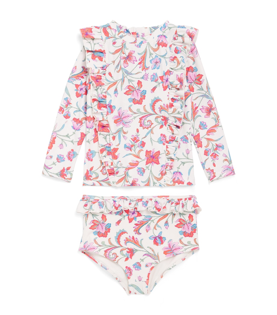 Louise Misha Floral Yanika Tankini and Shorts Set (24 Months) Cream Floral Haven Image 1