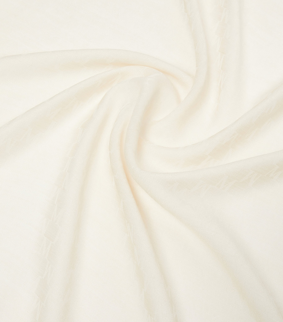 Cotton-Wool-Silk Scarf IVORY Image 2