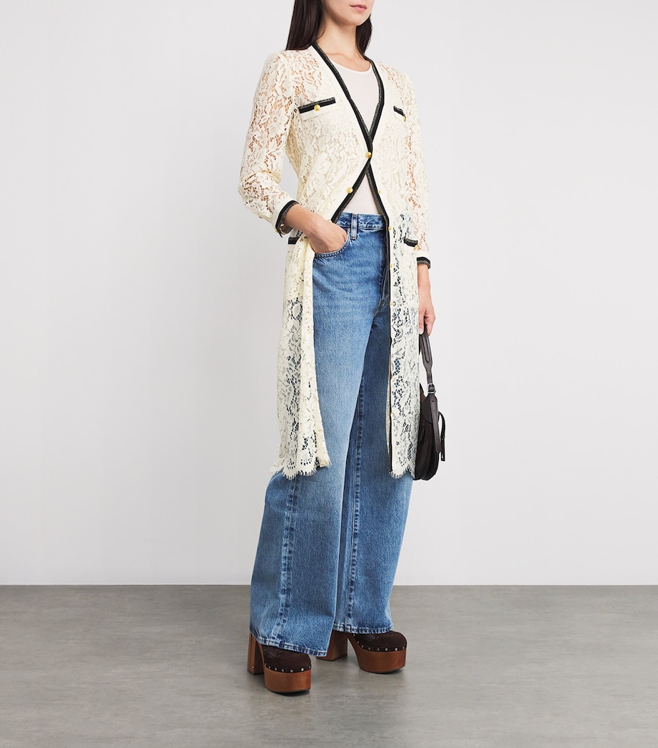 Lace Whisper Longline Cardigan ECRU ECRU Image 2