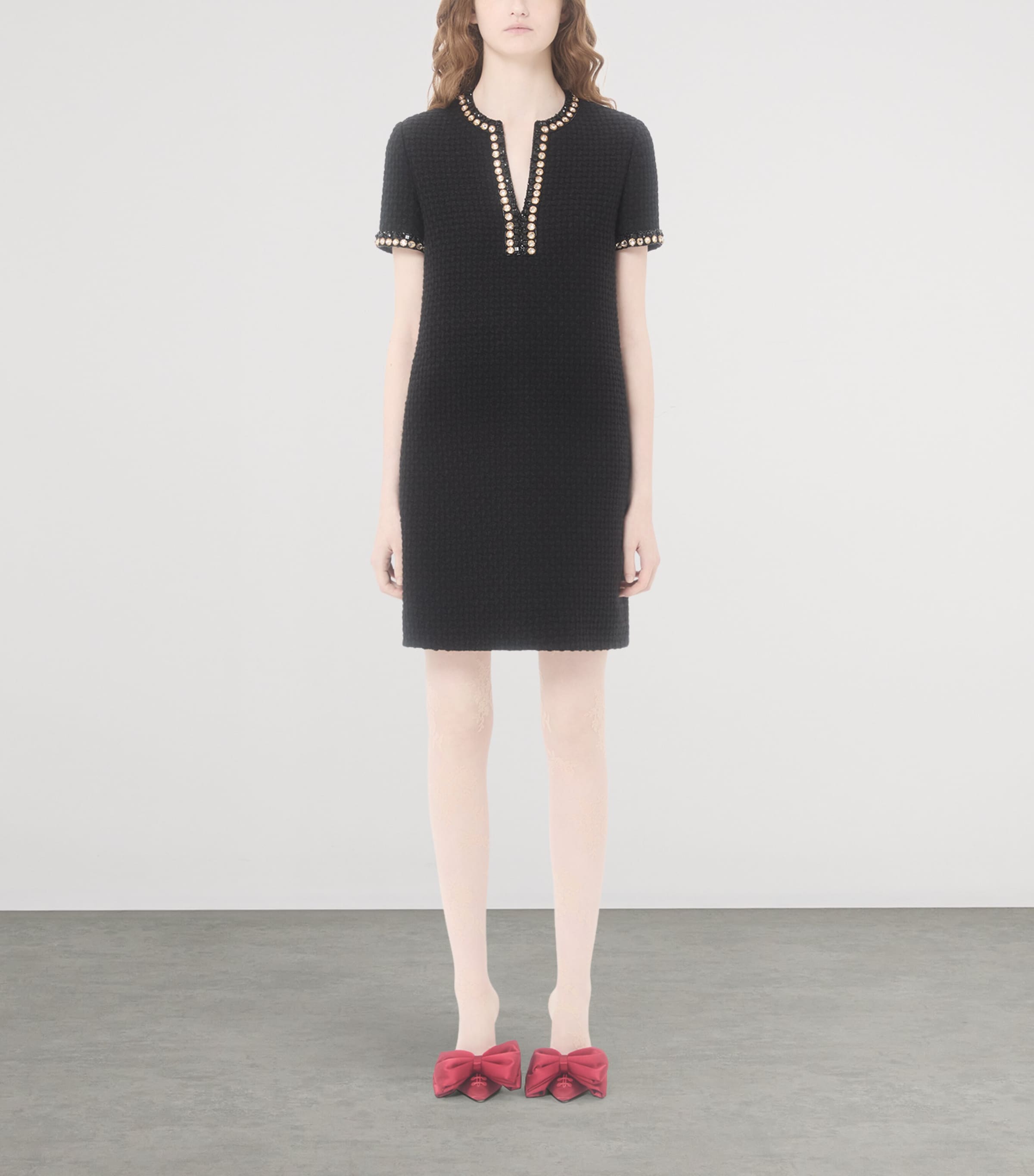 Virgin Wool-Blend Mini Dress NUD Image 2