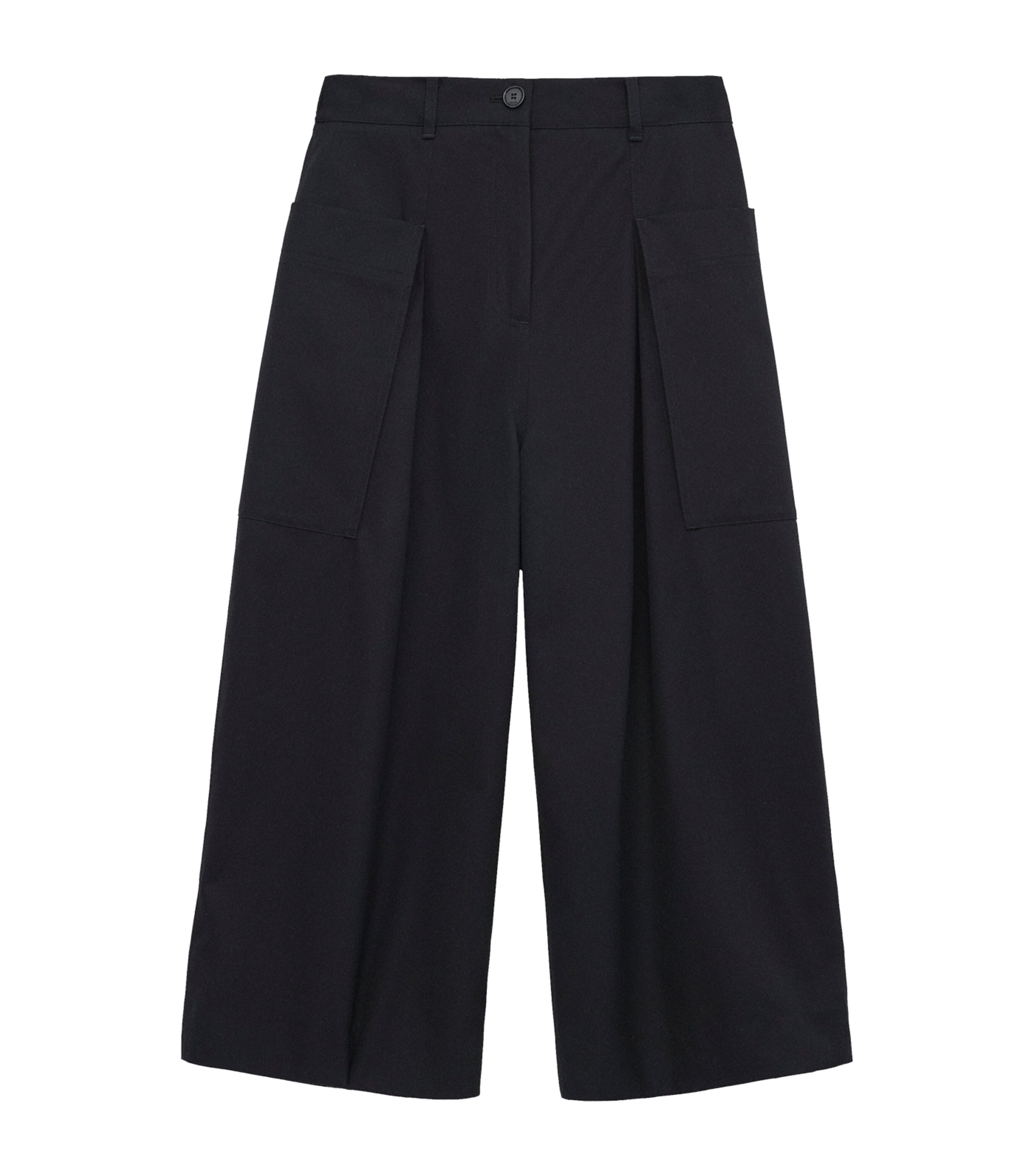 LOEWE Womens Cotton-Silk Cropped Trousers Black Image 1
