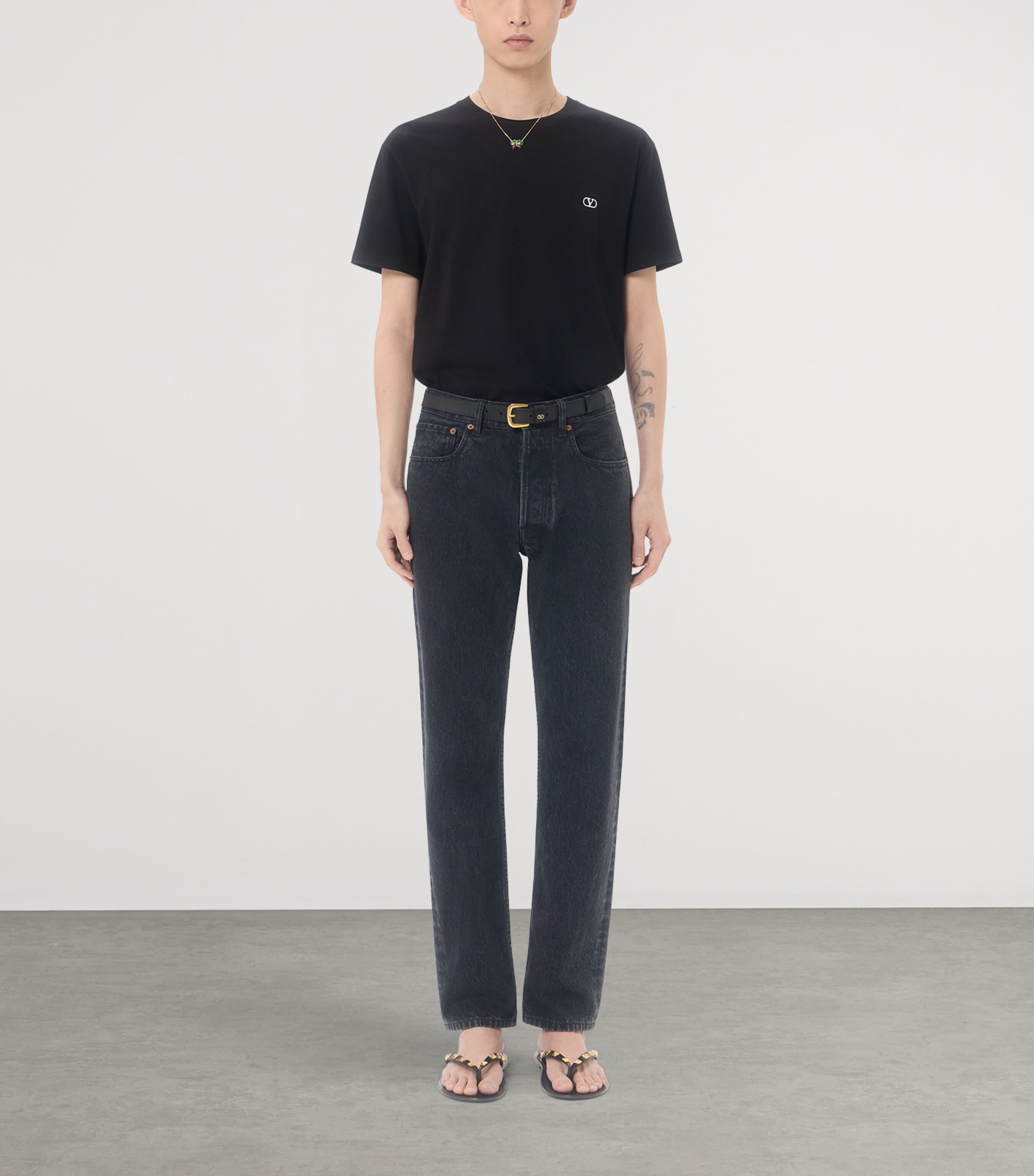 Valentino Mens Cotton VLogo T-Shirt Image 2