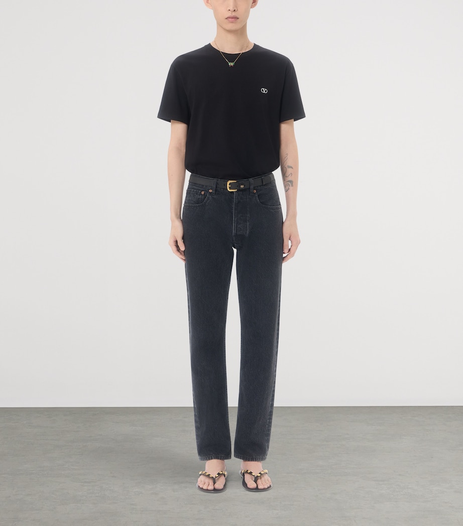 Valentino Mens Cotton VLogo T-Shirt Image 2