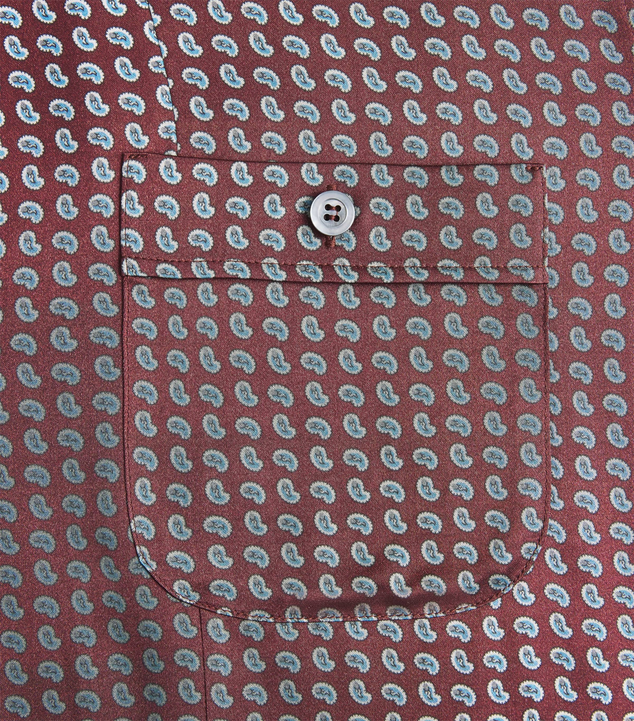 Maison Margiela Mens Satin Paisley Shirt Bordeaux Image 6