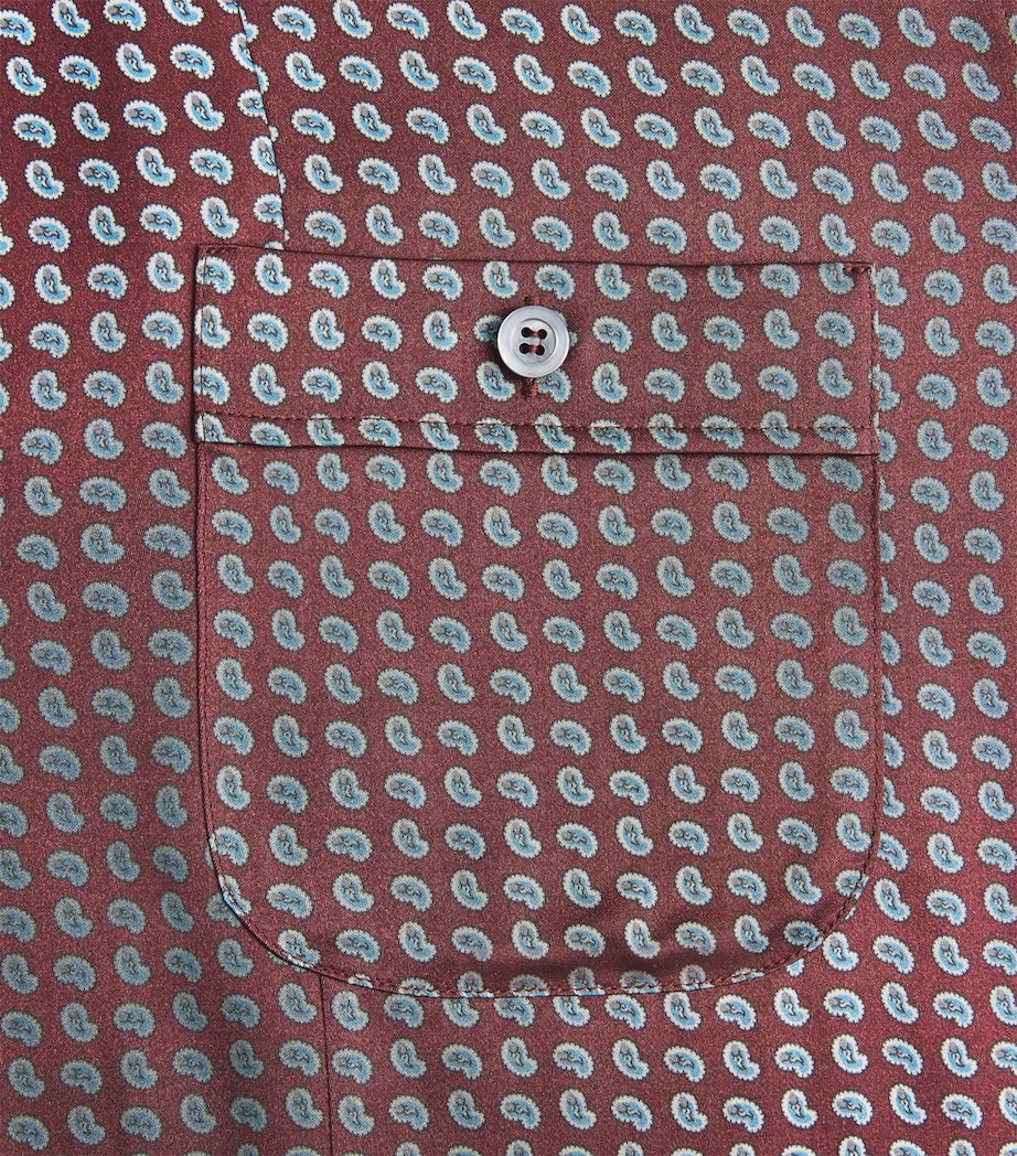 Maison Margiela Mens Satin Paisley Shirt Bordeaux Image 6