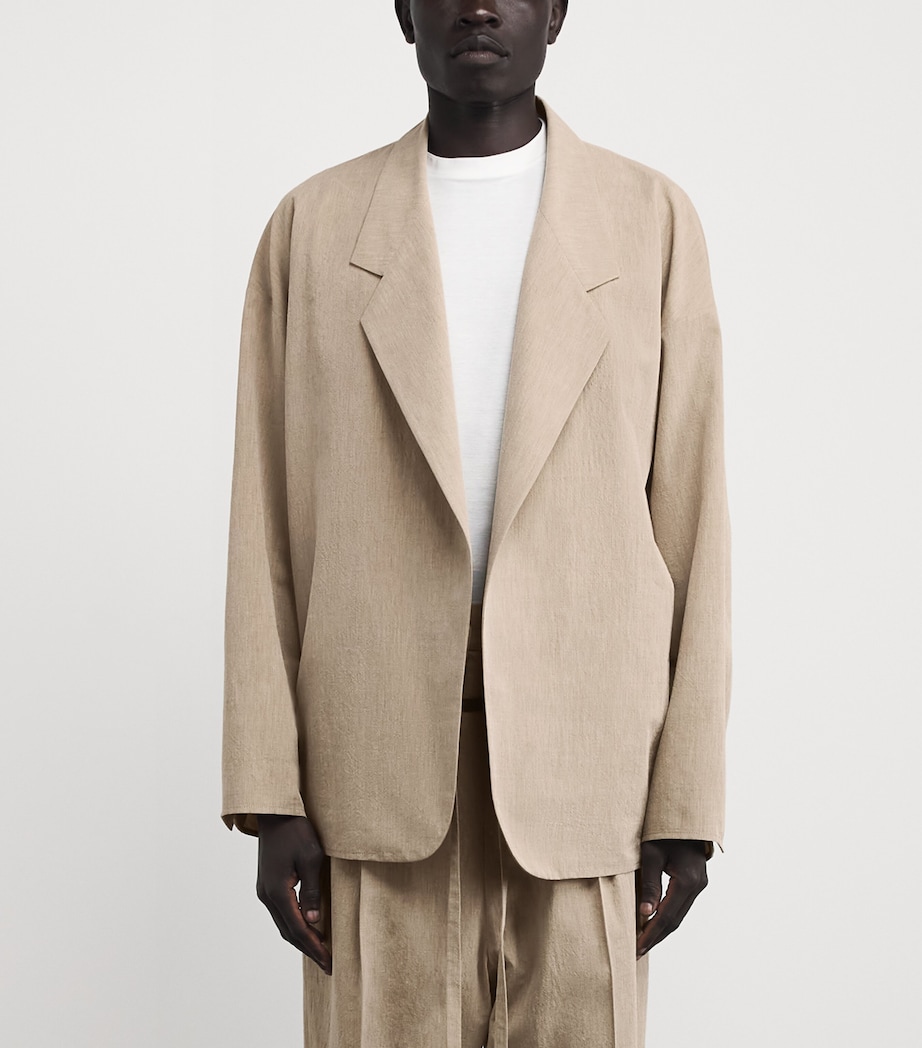 Virgin Wool-Cotton Unlined California Blazer DUNE PEARL Image 3