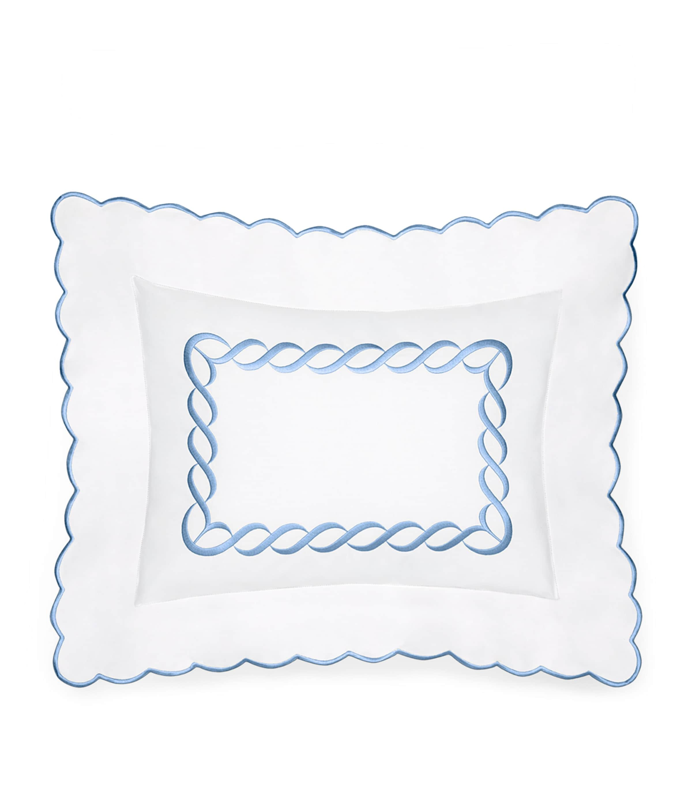 Pratesi Treccia Oxford Pillowcase In Blue