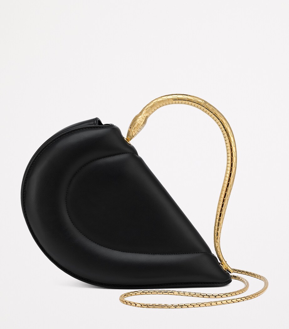 Bvlgari Leather Serpenti Cuore 1968 Top-Handle Bag Black Image 2