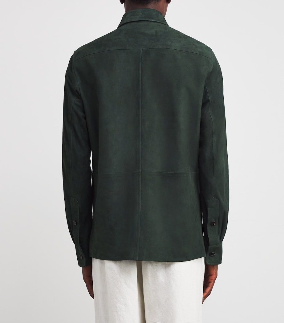 Suede Barron Overshirt EQUINE GREEN Image 4