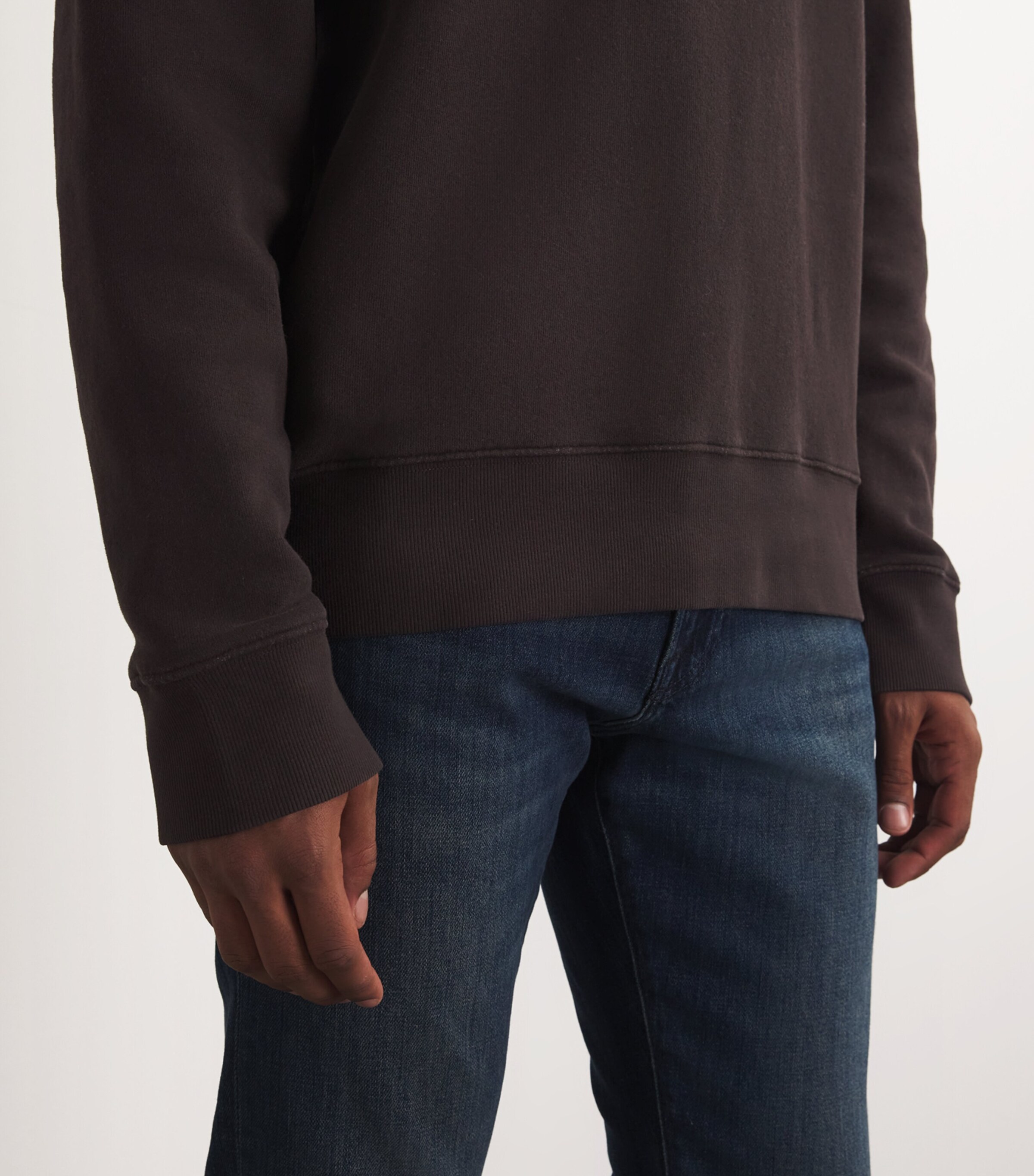 Cotton-Blend Vintage Sweatshirt BARRISTER (DK BROWN) Image 6
