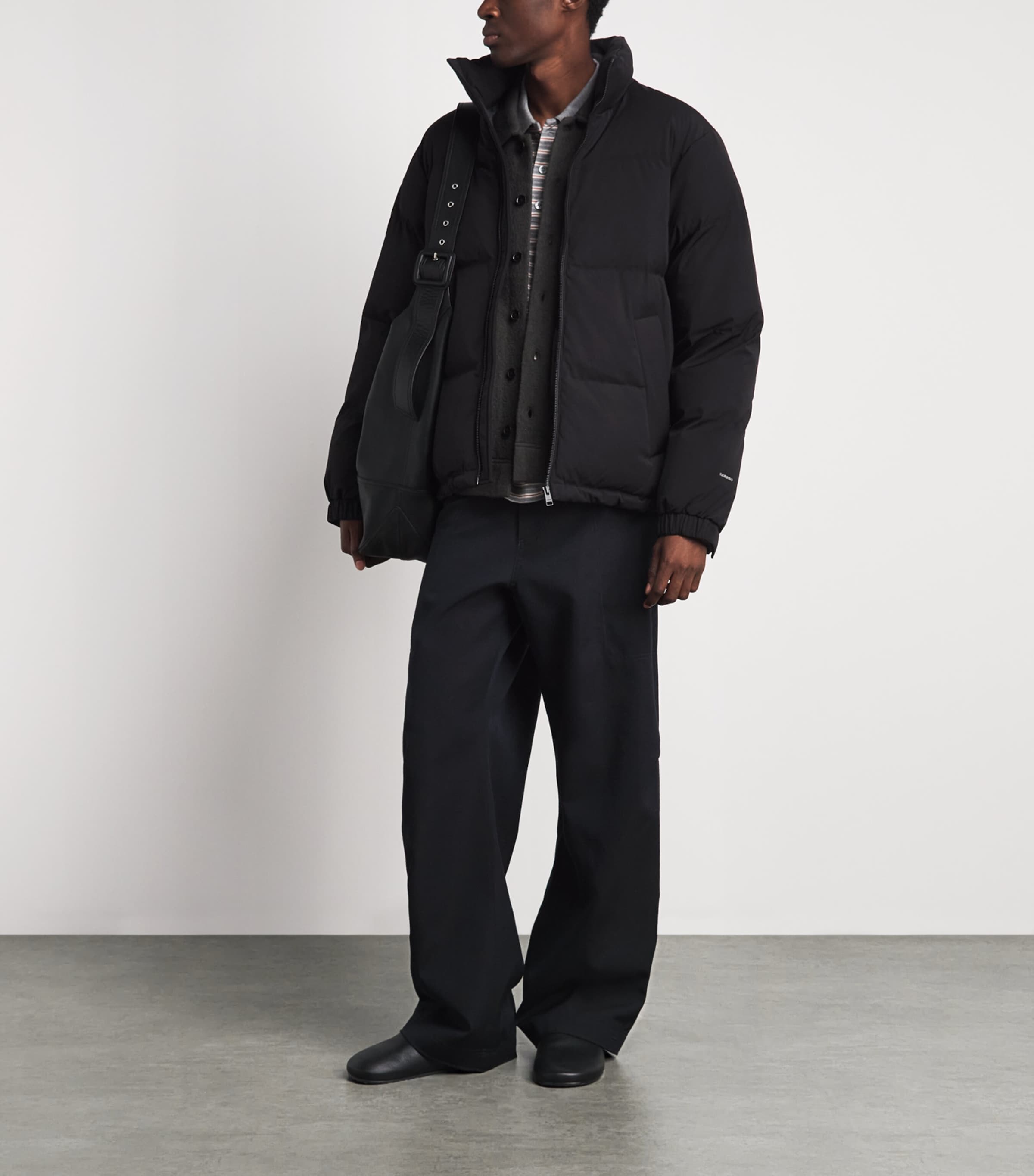 Sandro Paris Mens Down Puffer Jacket Carbon Black Image 2