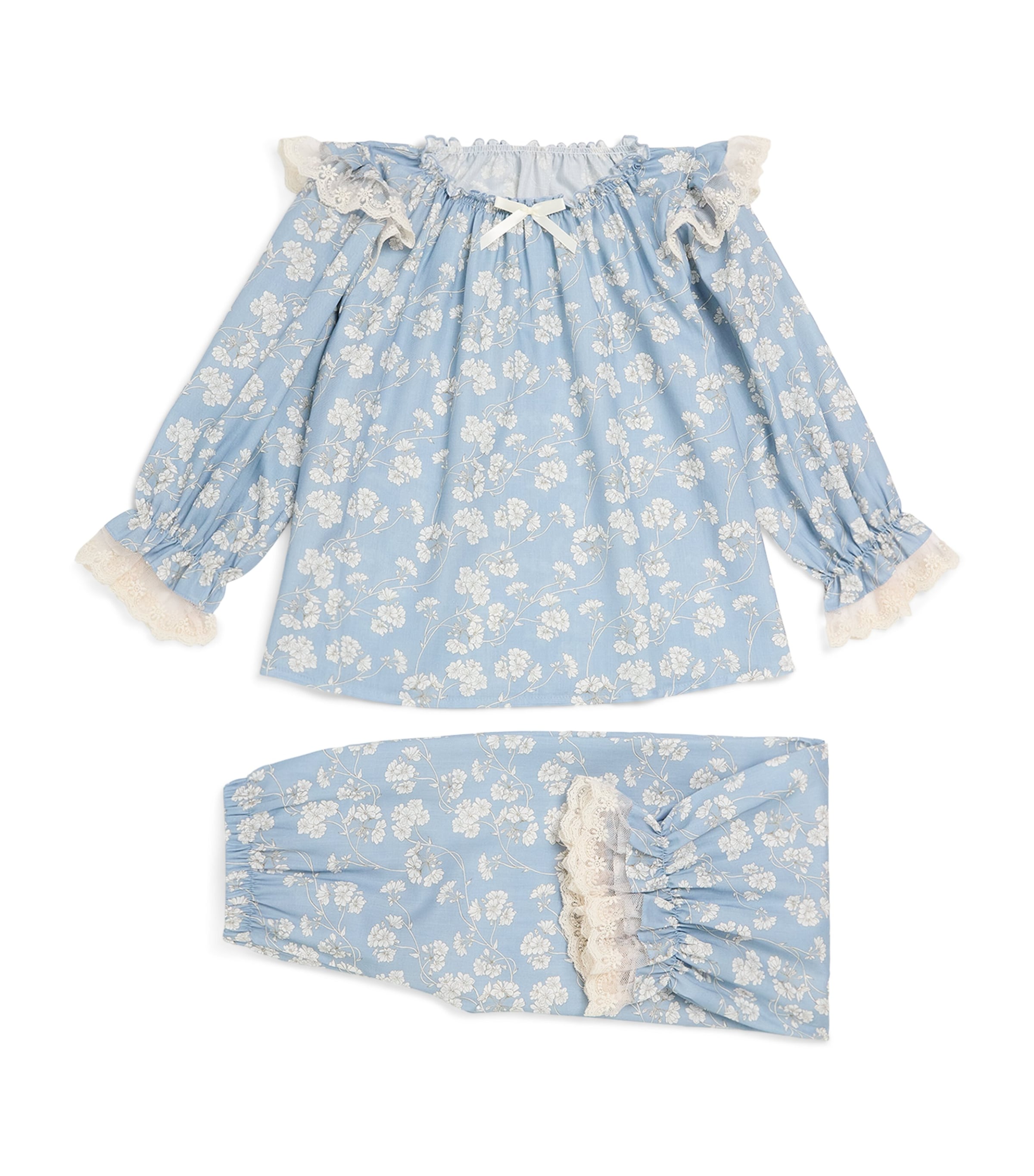 Amiki Cotton Daniela Pyjama Set In Blue