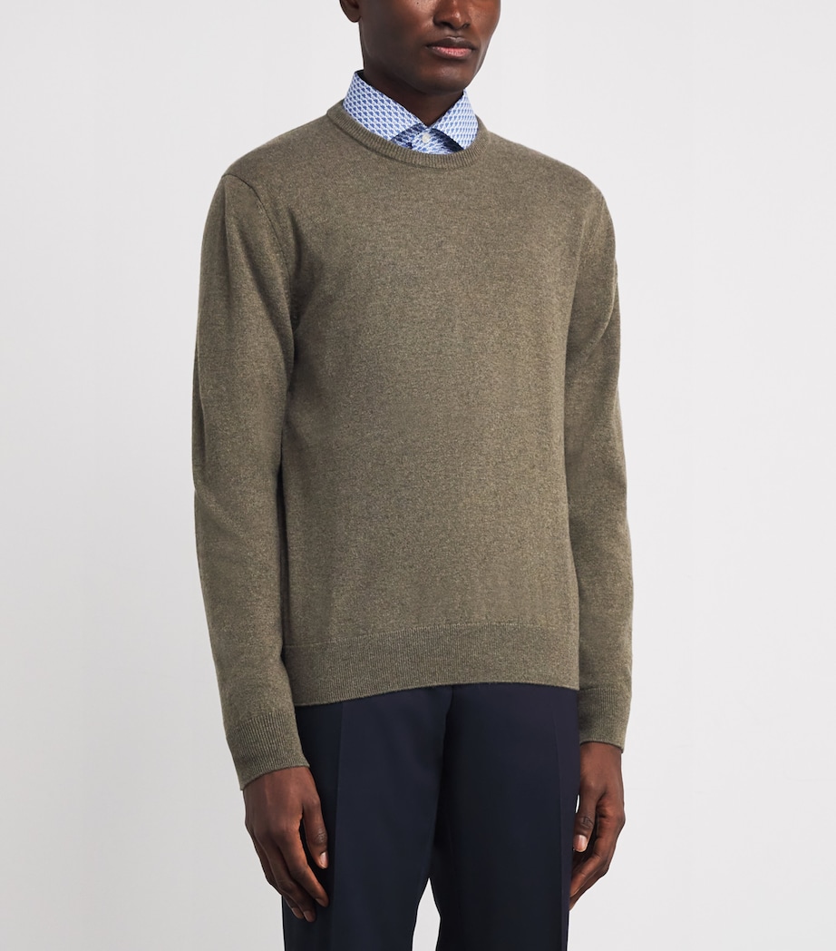 Ralph Lauren Purple Label Mens Cashmere Crew-Neck Sweater Thicket Moss Melange Image 3