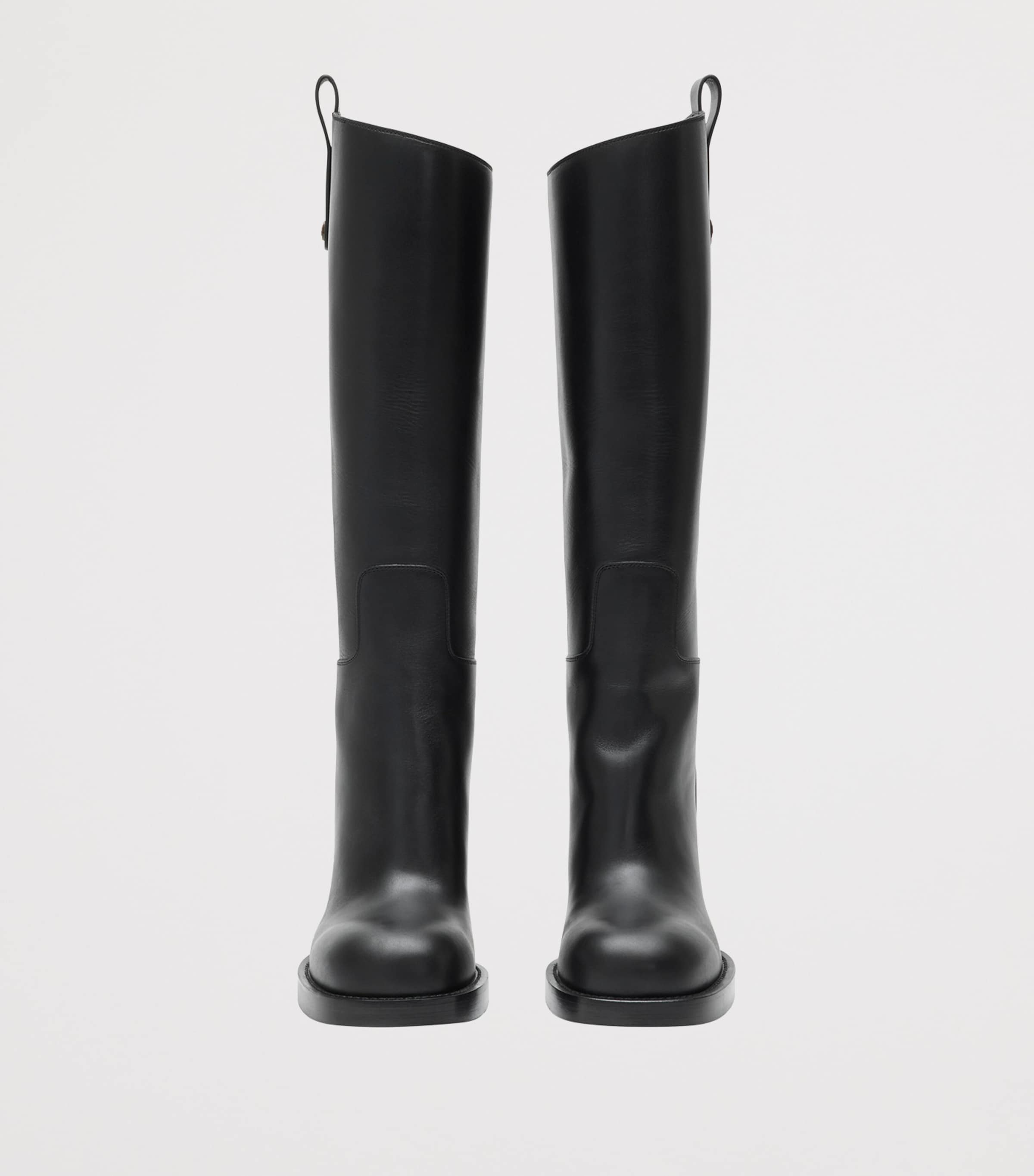 Calf Leather Cavalier Knee-High Boots 85 BLACK Image 2
