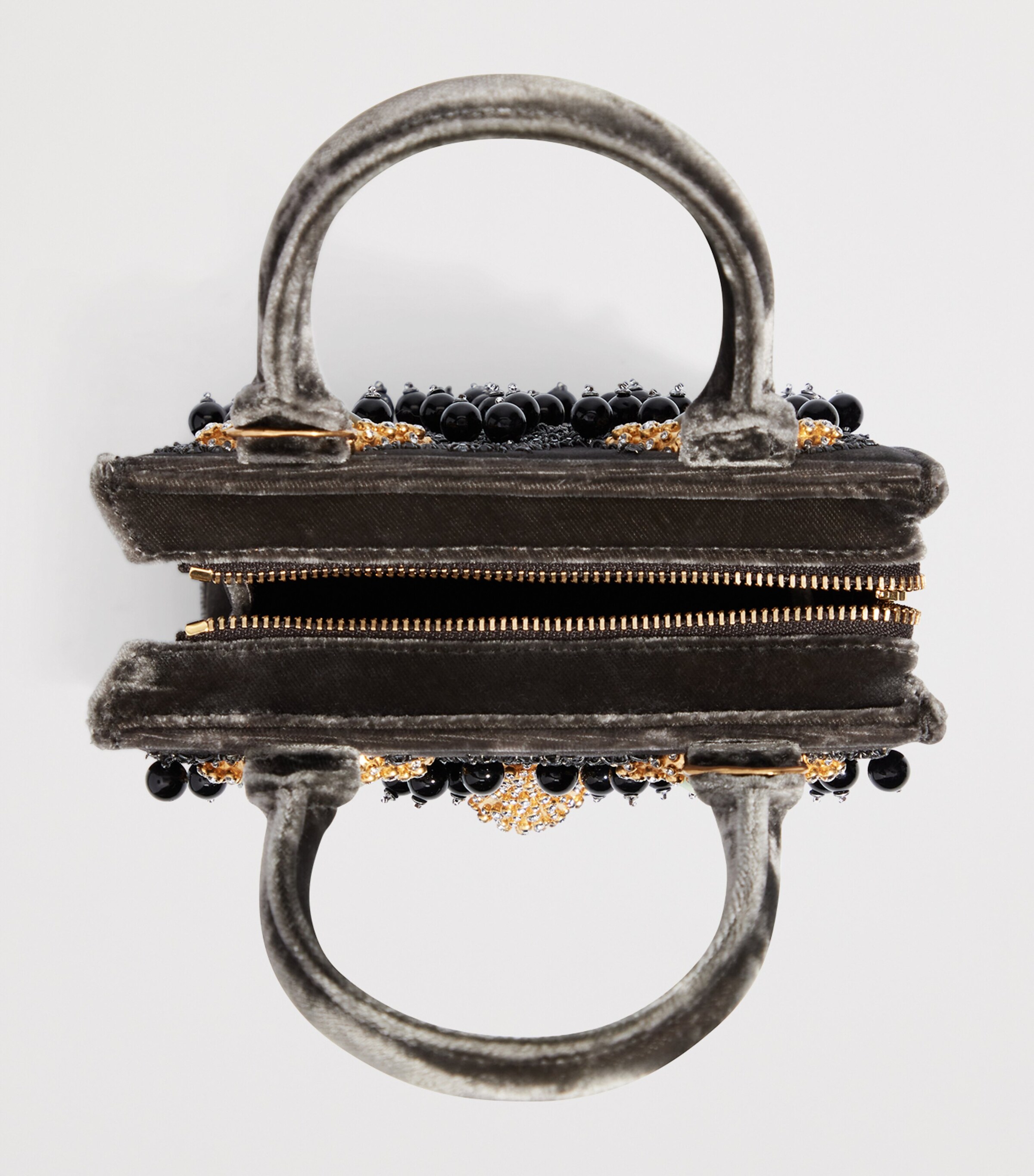 Mini Velvet Face Top-Handle Bag 803 TAUPE Image 5