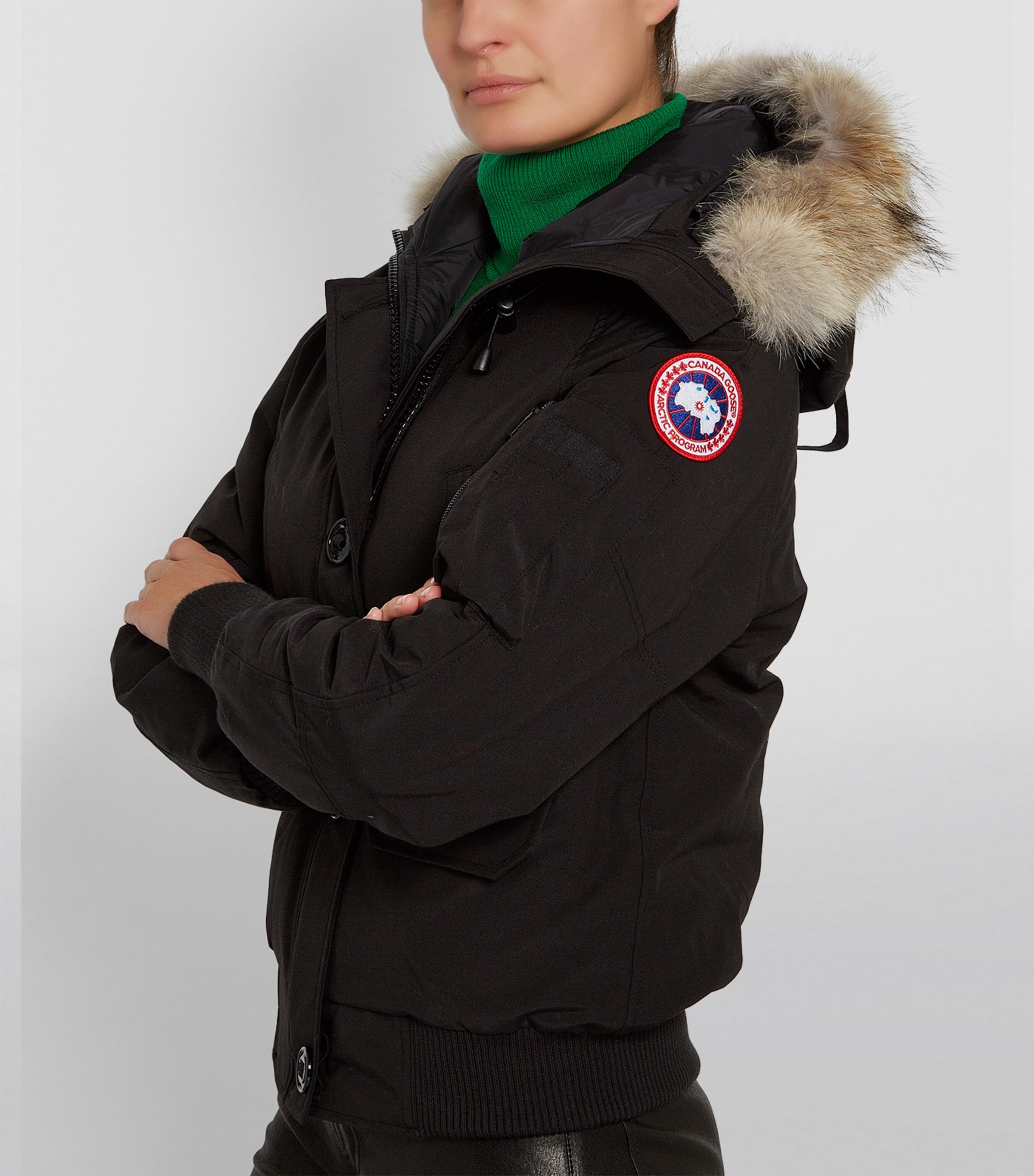 Fur-Trim Chilliwack Bomber Jacket 61 BLACK Image 4