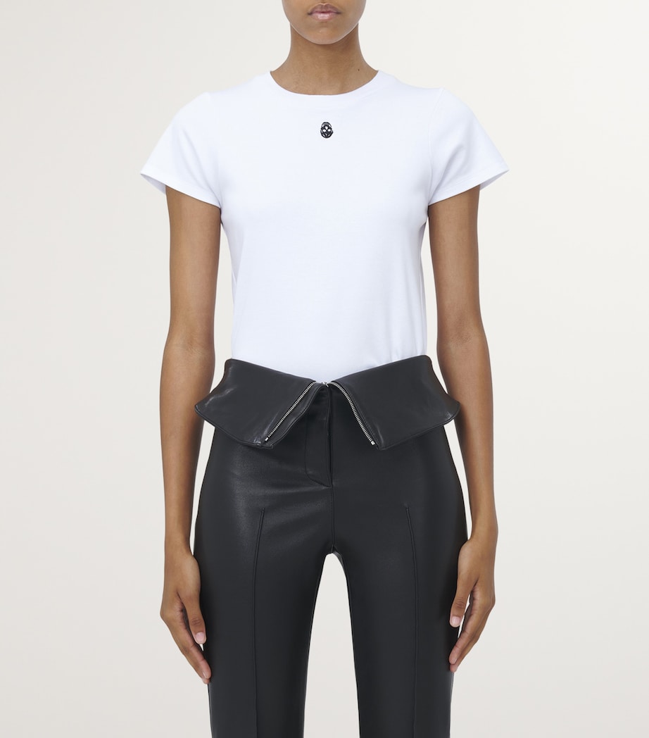 Cotton Skull-Embroidered T-Shirt 9000 Image 3