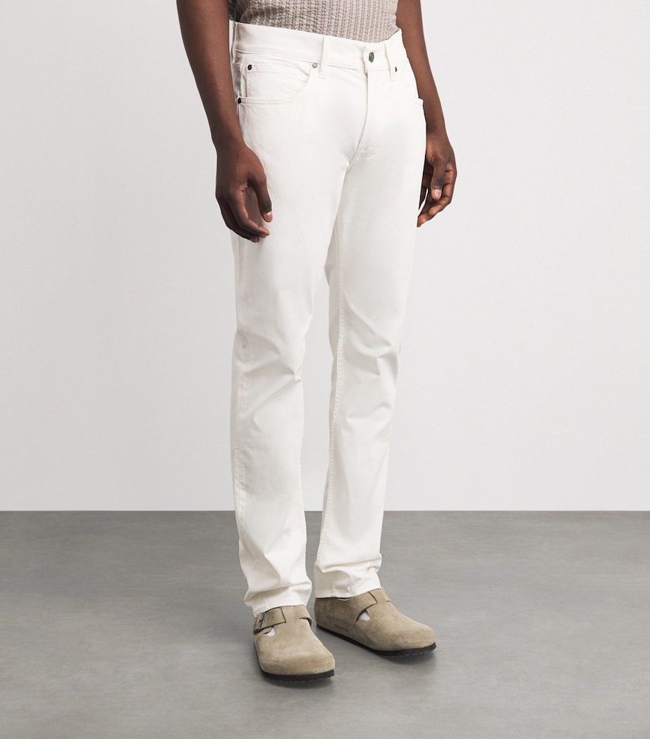 7 For All Mankind Mens Luxe Performance The Straight Chinos White Image 4