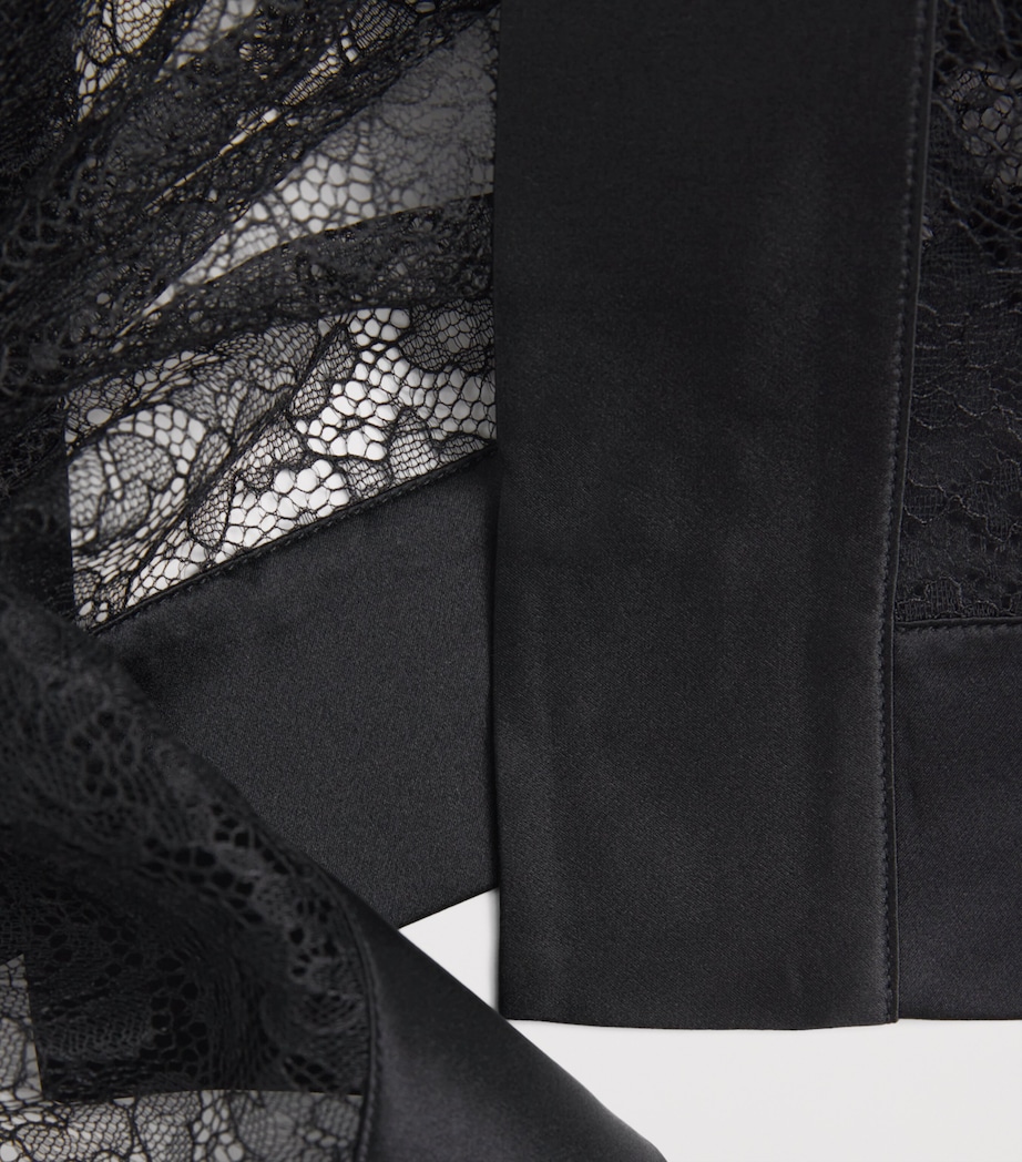 Kiki de Montparnasse Womens Lace Petite Fleur Kimono Black Image 4