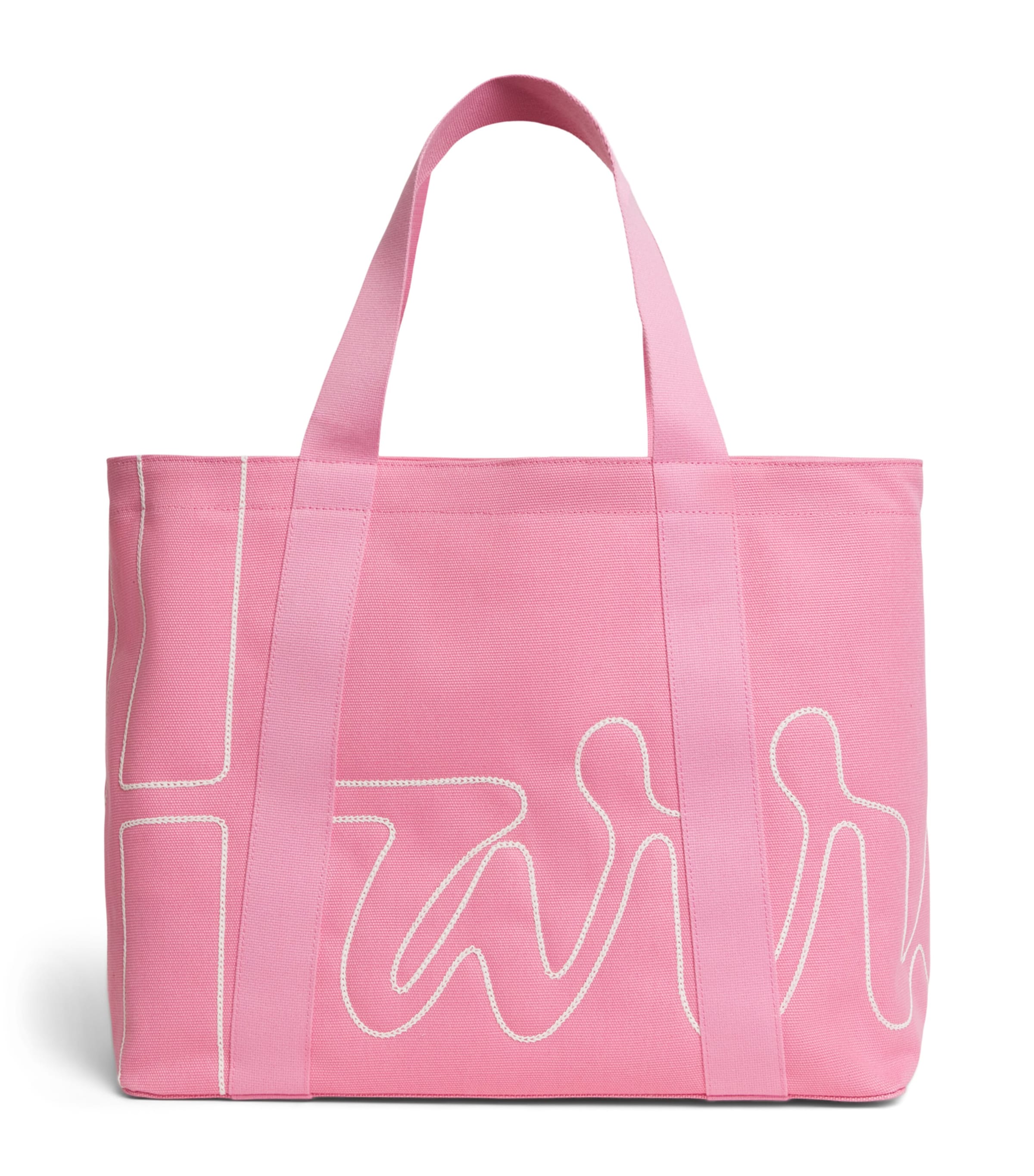 Medium Cotton Logo Tote Bag PINK Image 1