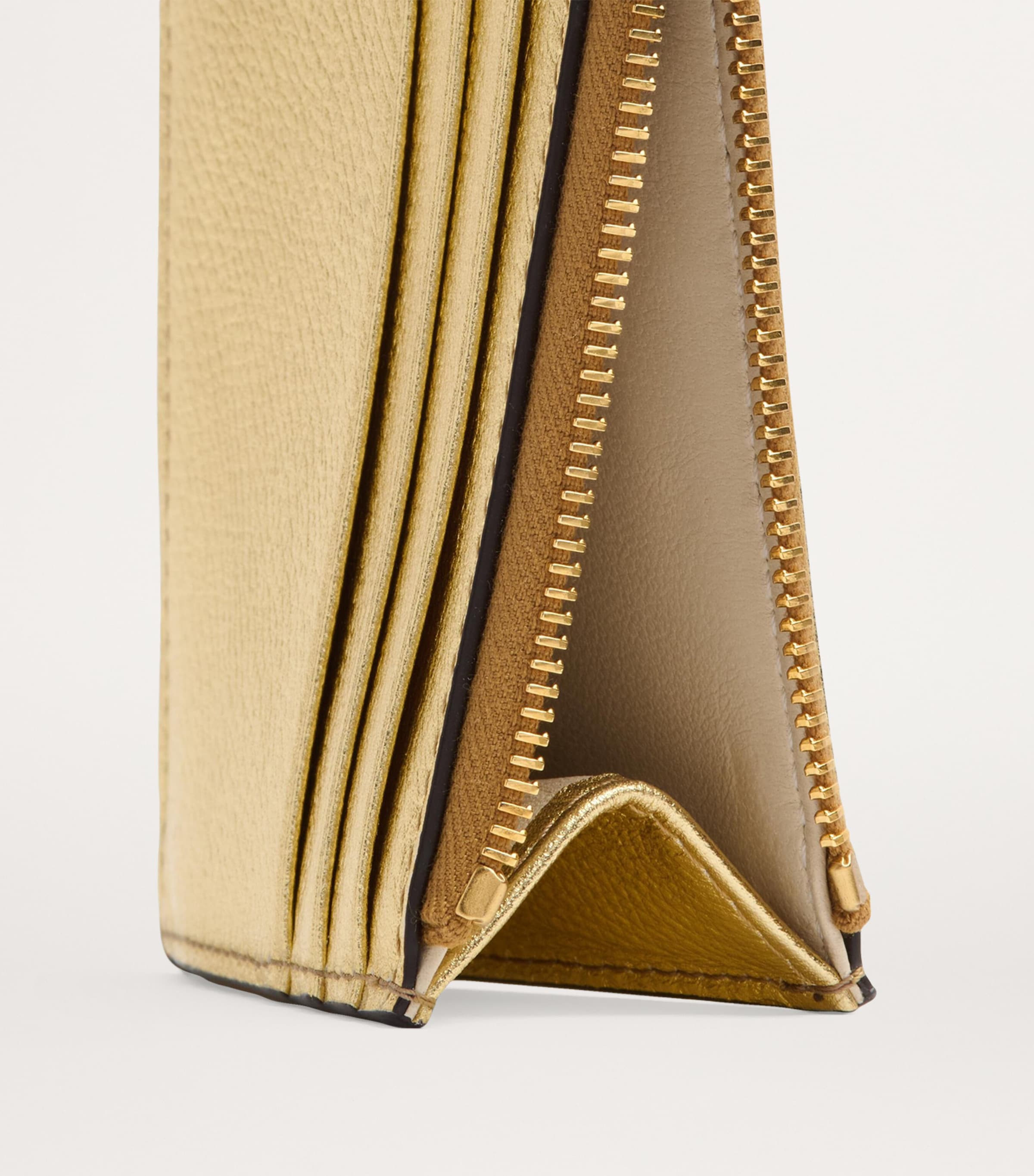 Leather VLogo Coin and Card Holder I8M Image 4