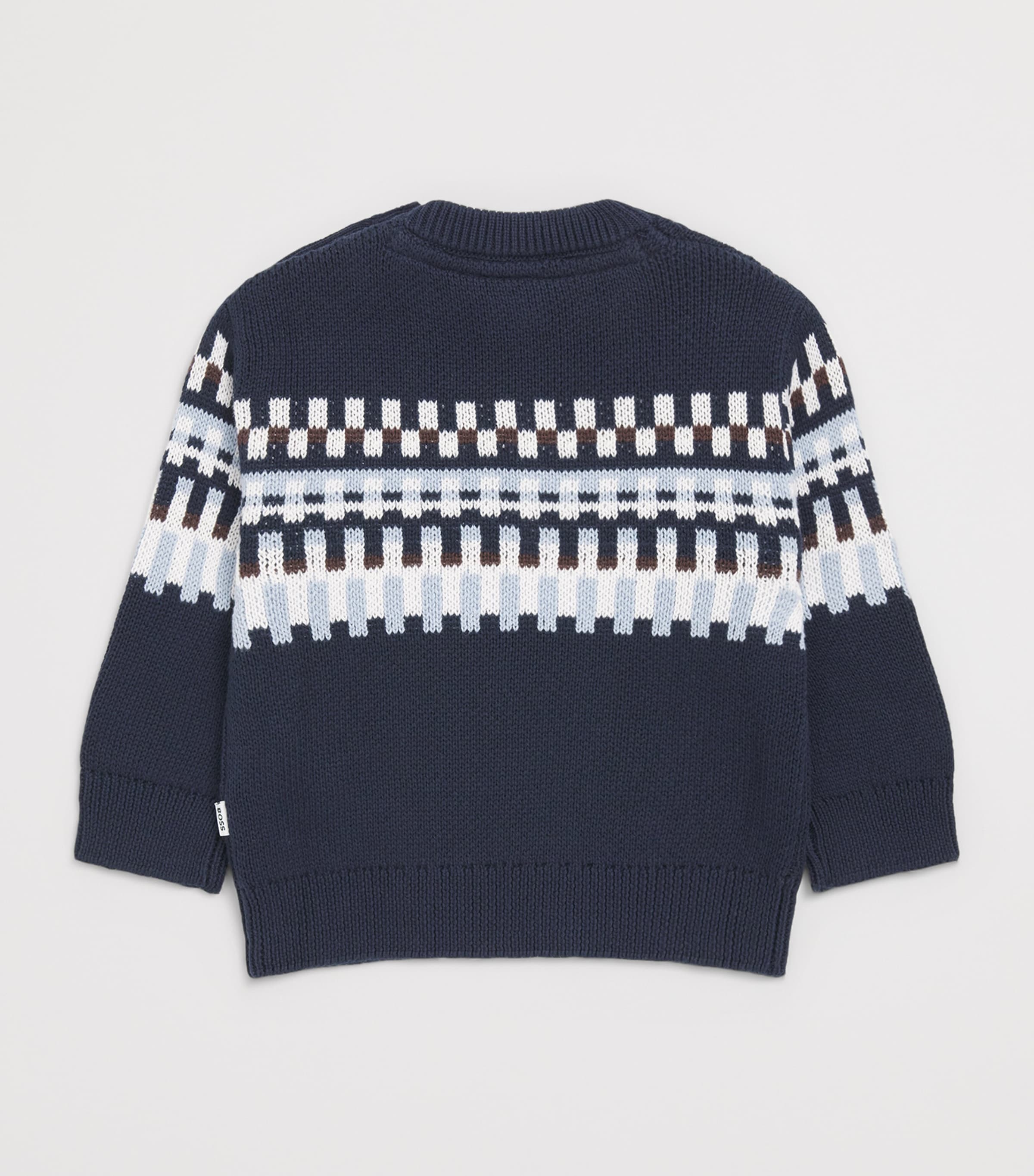 BOSS Kidswear Cotton Jacquard Sweater (3 Months-3 Years) Navy Image 2