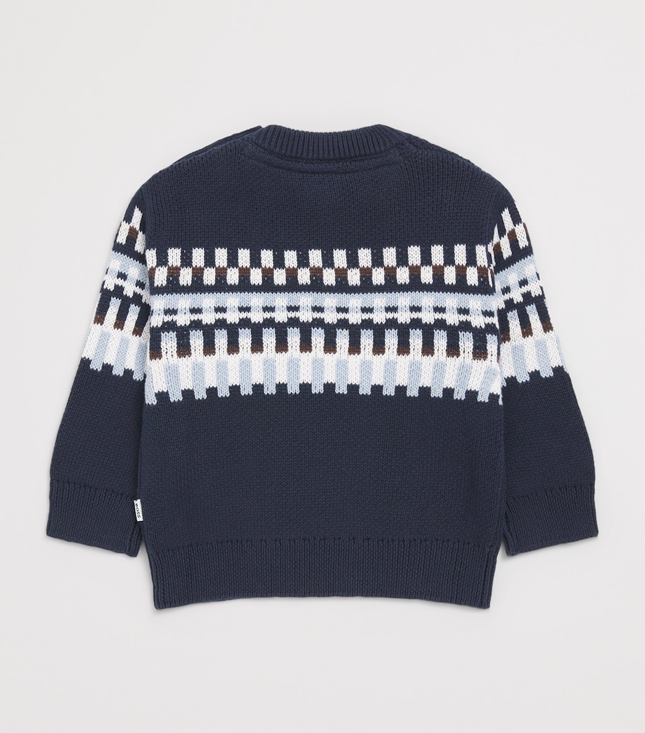 BOSS Kidswear Cotton Jacquard Sweater (3 Months-3 Years) Navy Image 2