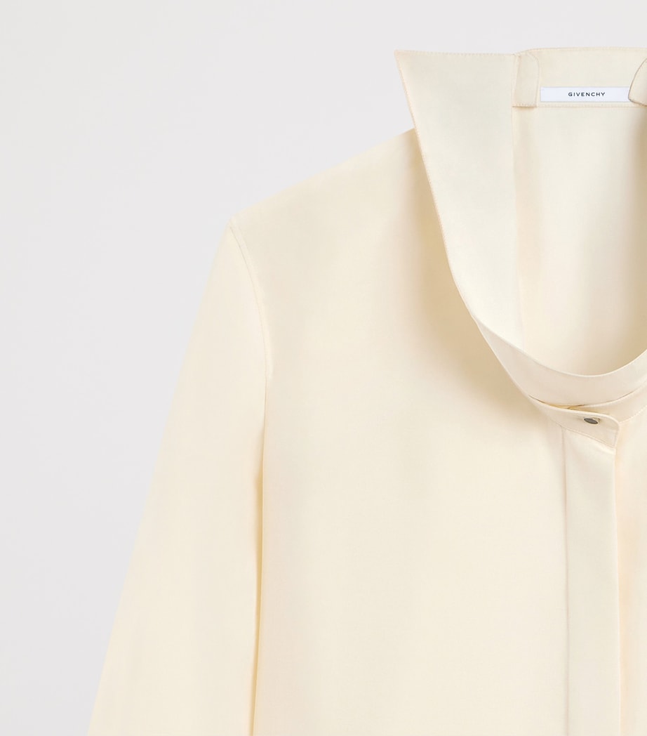 Givenchy Womens Silk Reverse-Collar Shirt Image 6