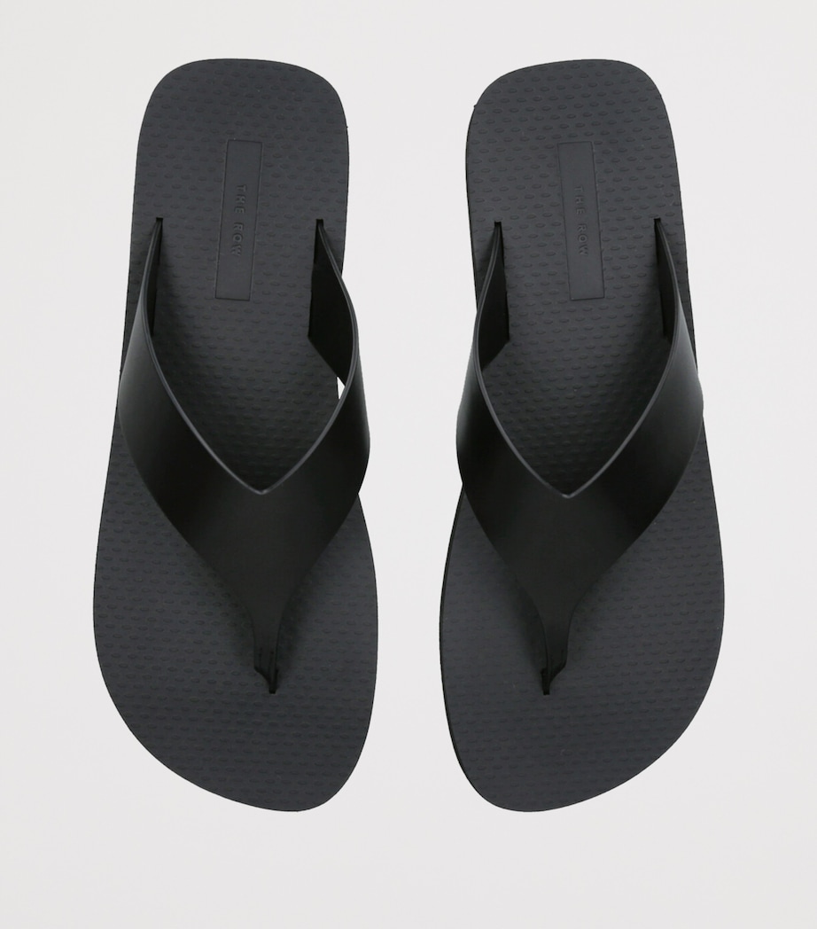 The Row Dune Classic Ginza Leather Flip Flops Black Image 4