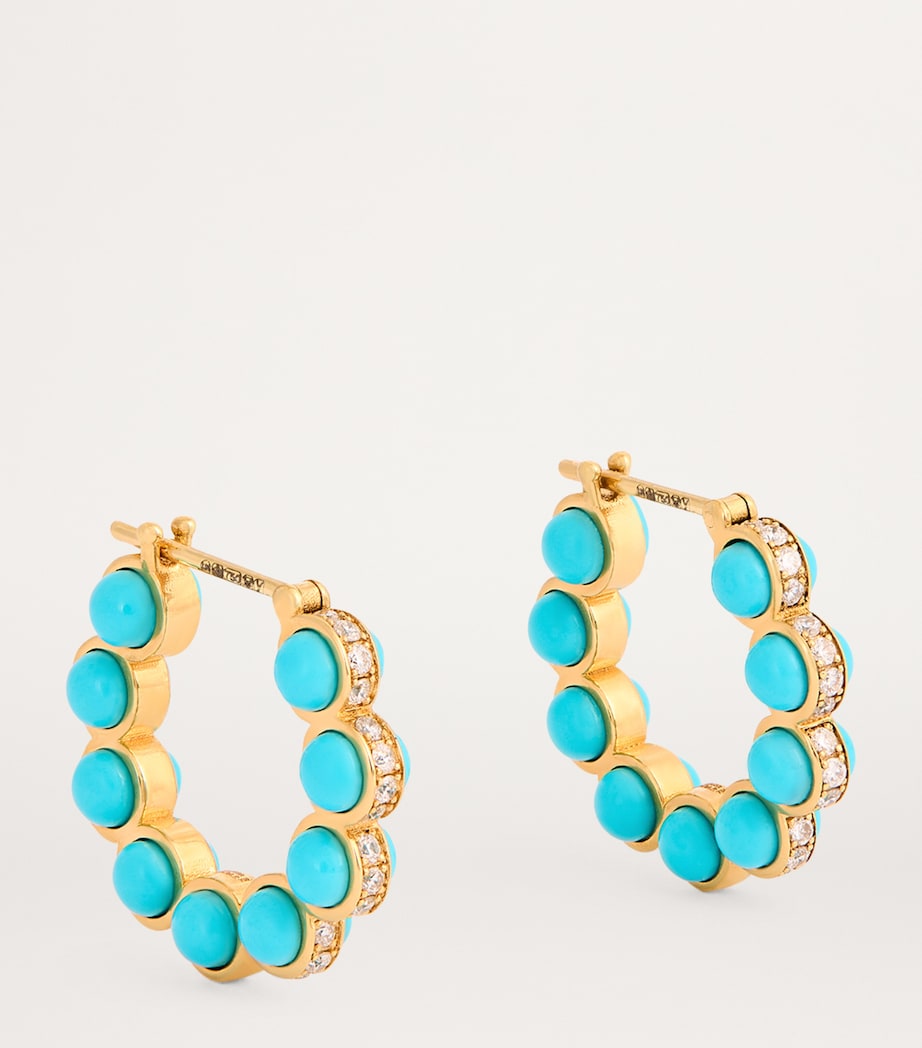 L'ATELIER NAWBAR Yellow Gold and Diamond Atoms Hoop Earrings Yellow Gold Image 3