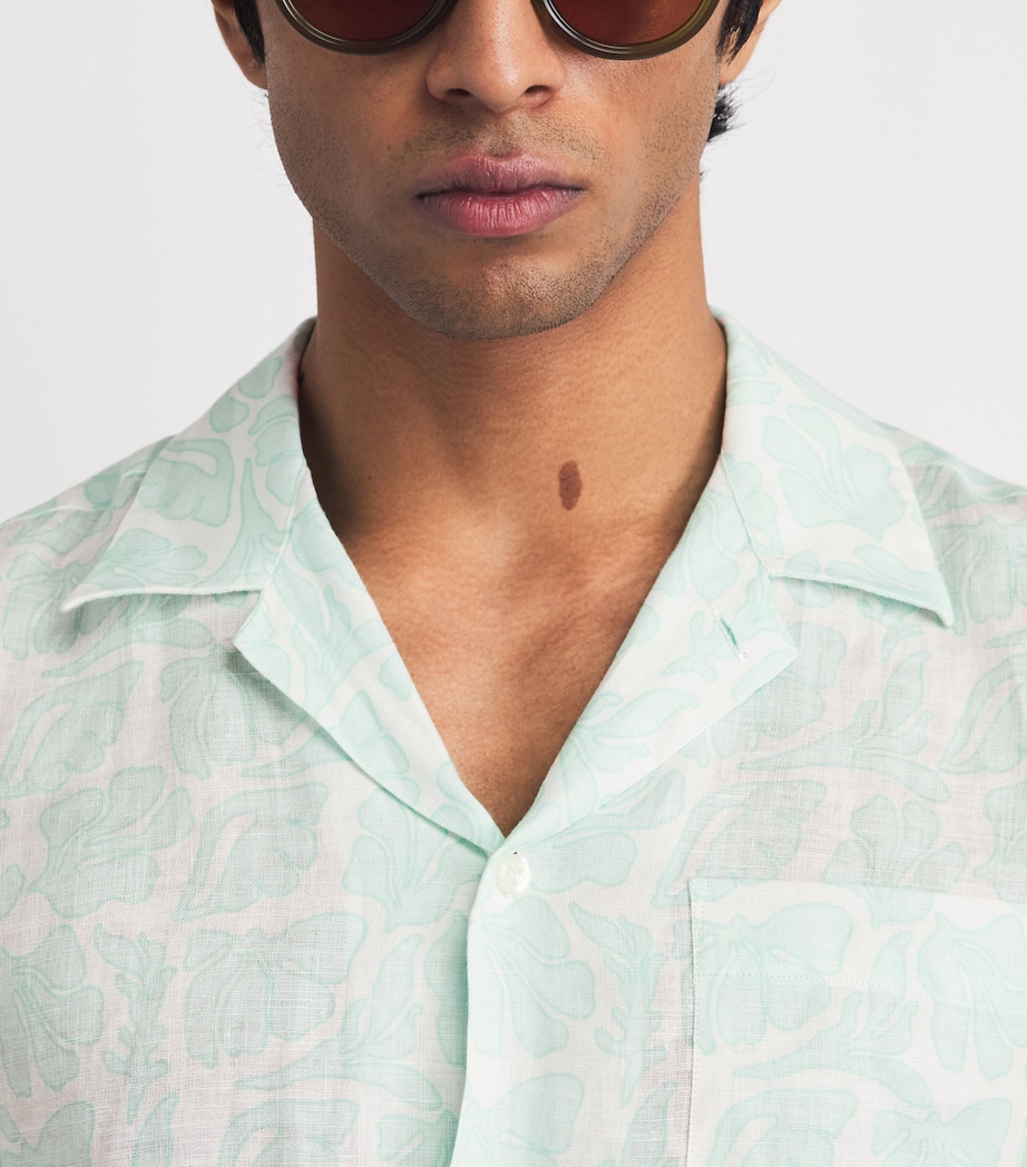 Vilebrequin Mens Linen Seashells Charli Shirt Blanc Image 3