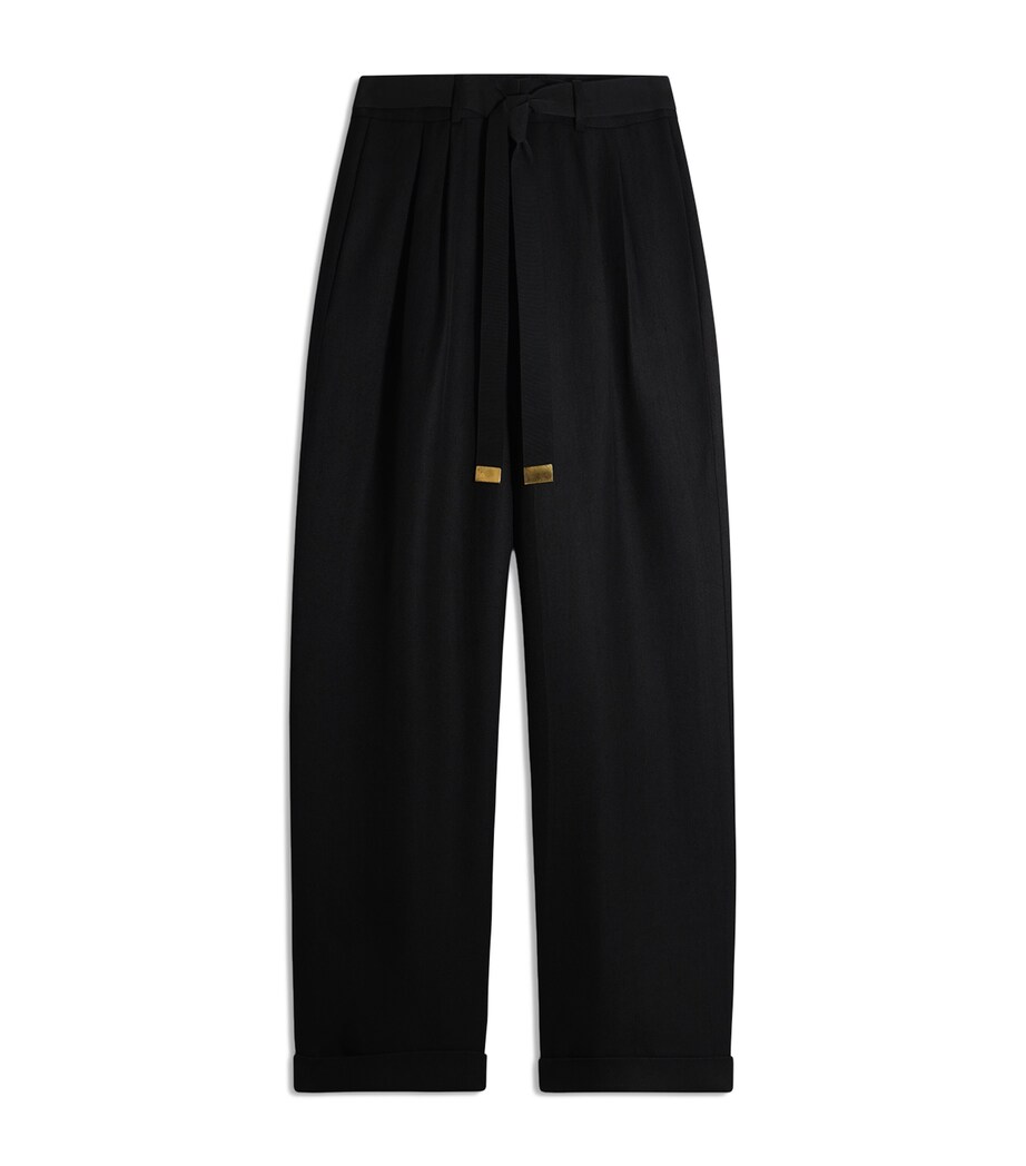 Schiaparelli Womens Oversized Pleated Trousers Black Image 1